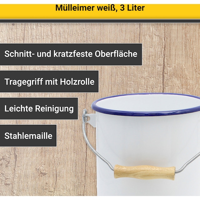 Krüger Mülleimer »Husum«, 1 Behälter, Emaille, 3 Liter, Made in Europe im  OTTO Online Shop