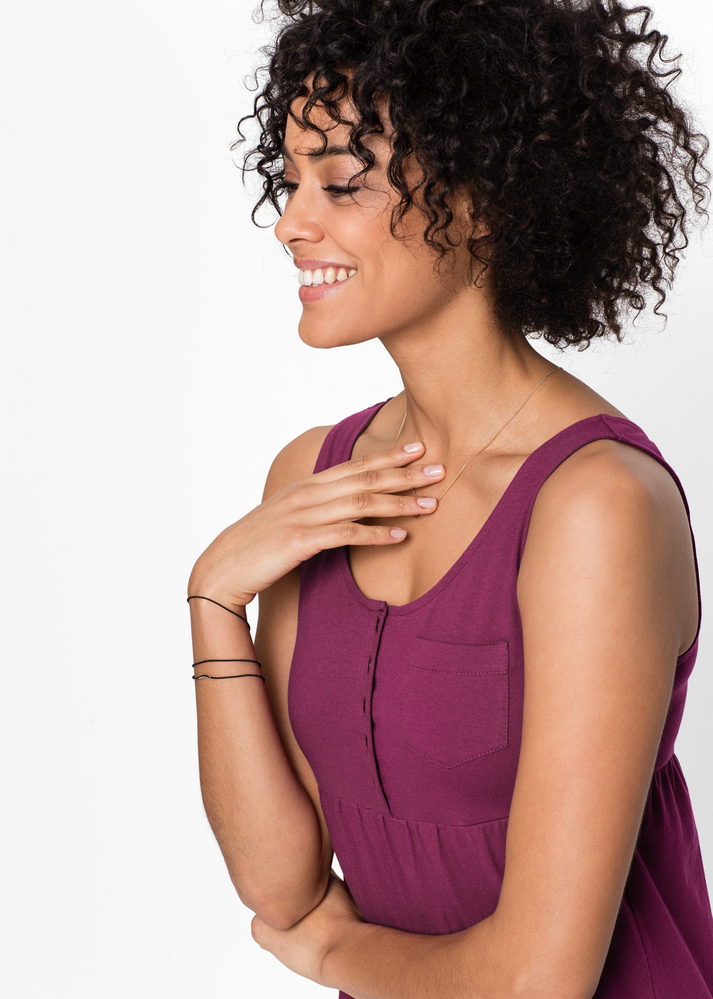 bonprix Jerseykleid »Baumwoll Jerseykleid, kurz« für entspannte Sommertage, aus Baumwolle, lockere A-Linie, knielang