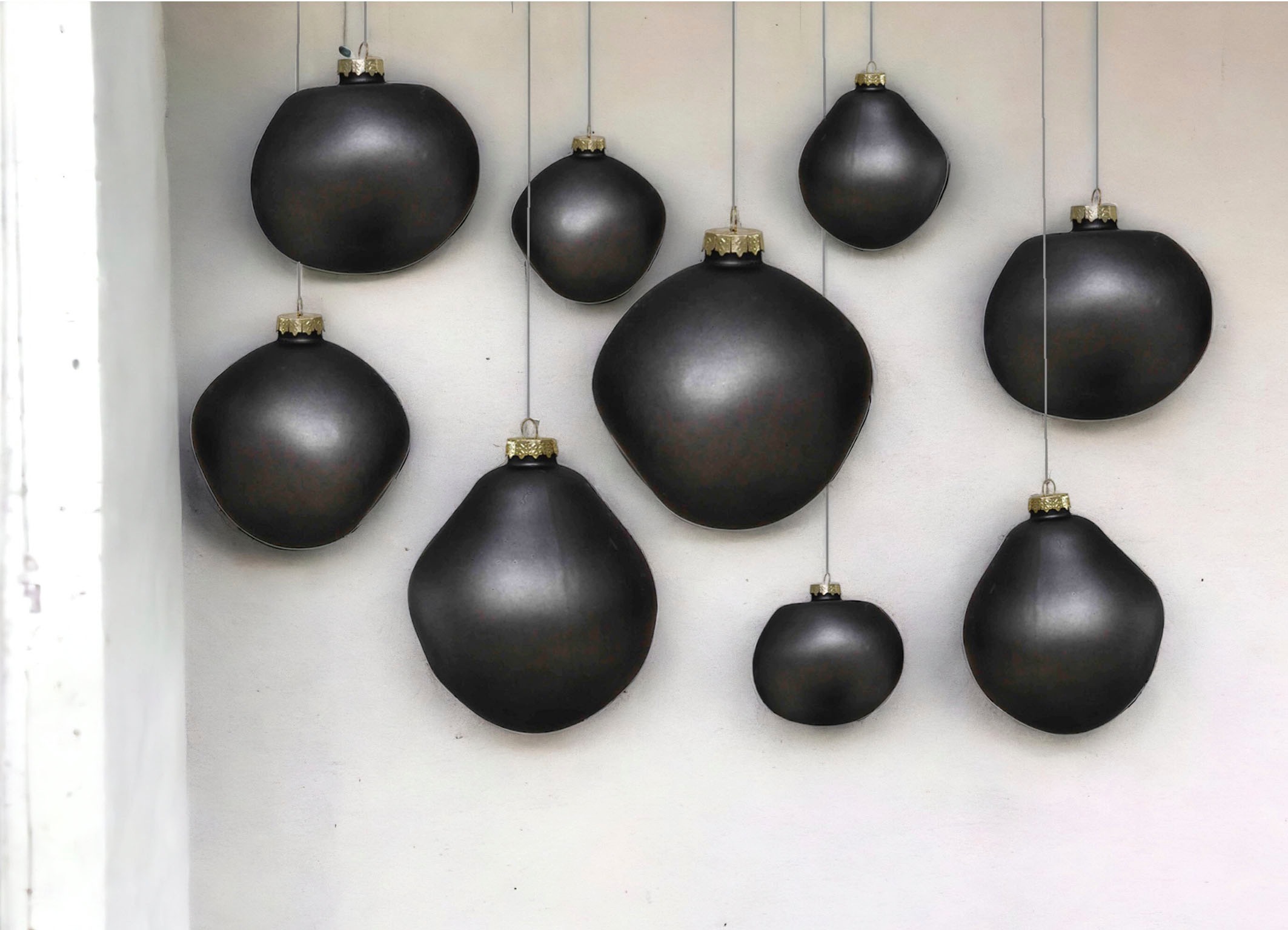 Leonique Weihnachtsbaumkugel »Birdelle matt, Weihnachtsdeko, Christbaumschmuck, Christbaumkugeln«, (Set, 3 St.), Baumkugeln in organischer Form, Ø 10 cm, organische Kugeln aus Glas