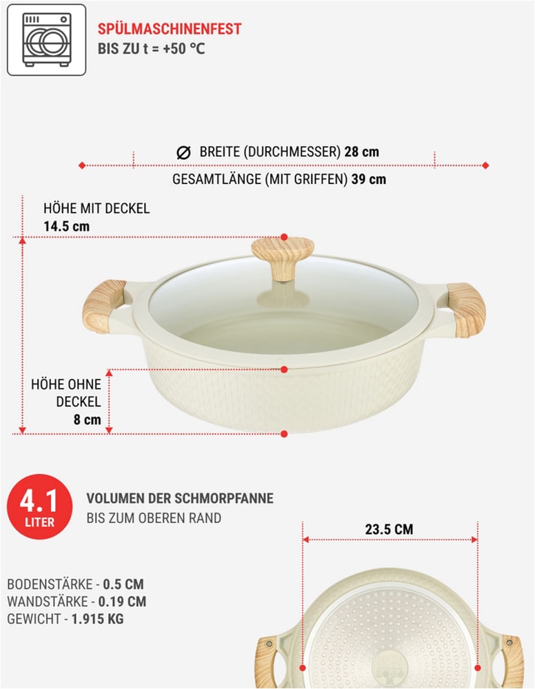 RESTO Kitchenware Bräter »Ran, Kochtopf antihaftbeschichtet und spülmaschinenfest« 2 Stk. tlg. Aluminiumguss