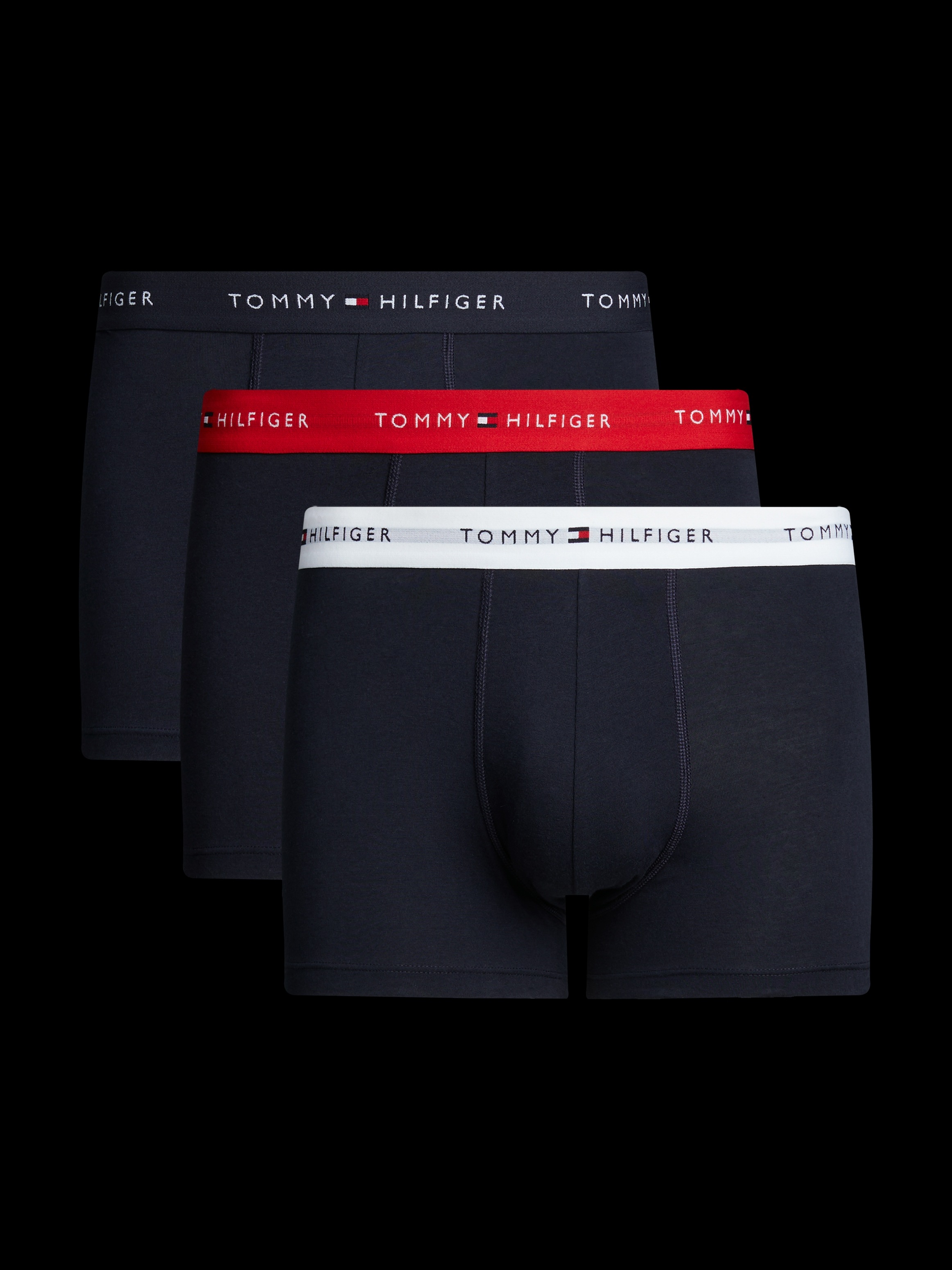 Tommy Hilfiger Underwear Trunk »3P WB TRUNK«, (Packung, 3 St., 3er-Pack), mit kontrastfarbenem Logobund