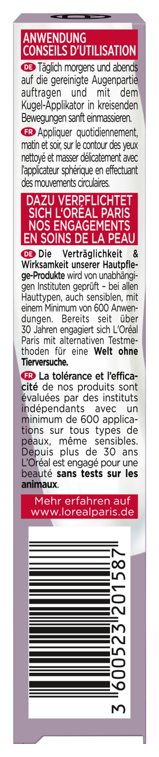 L'ORÉAL PARIS Augencreme »REVITALIFT FILLER AUGENPFLEGE« mit Hyaloronsäure