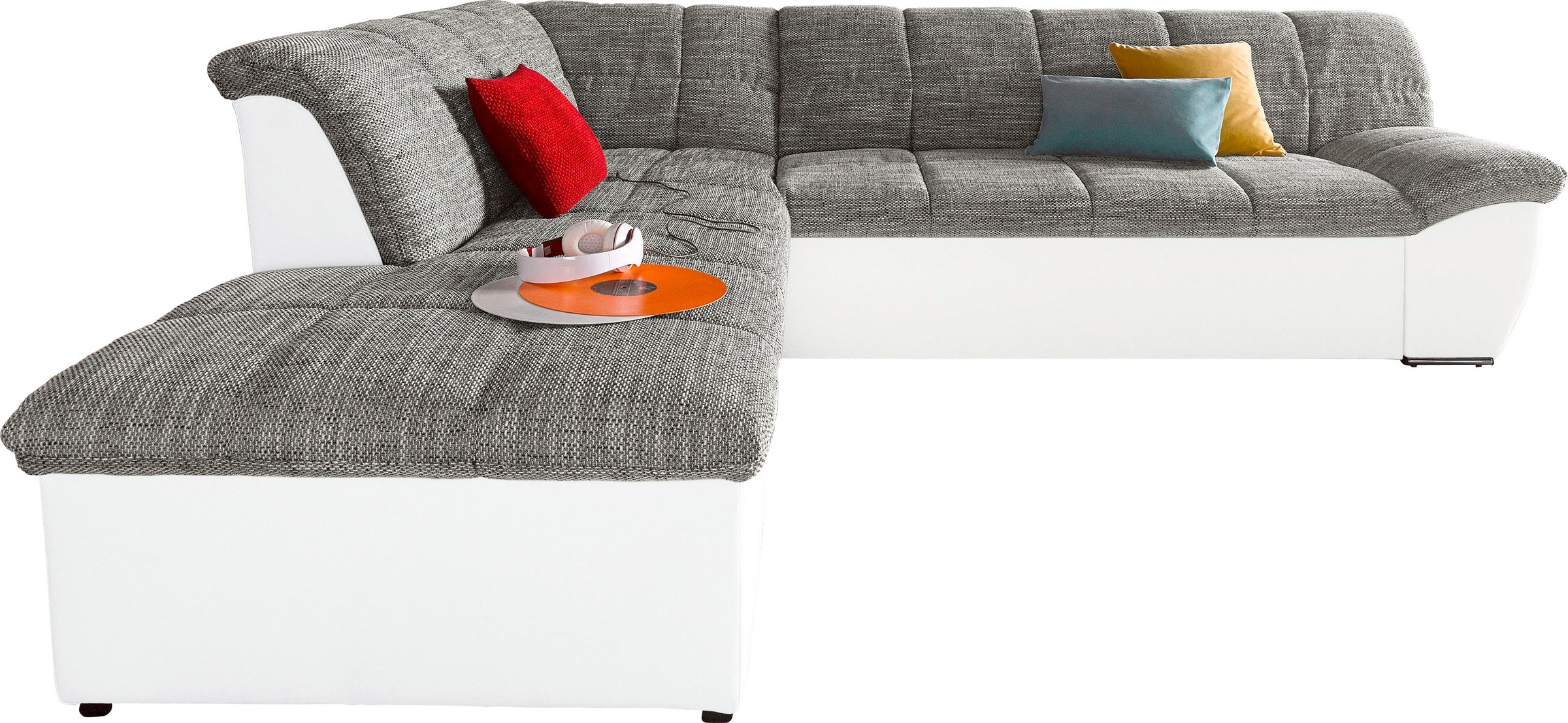 DOMO collection Ecksofa »Splash, aktuelle Sitz- und Rückensteppung, Materialmix, L-Form«, wahlweise mit Bettfunktion