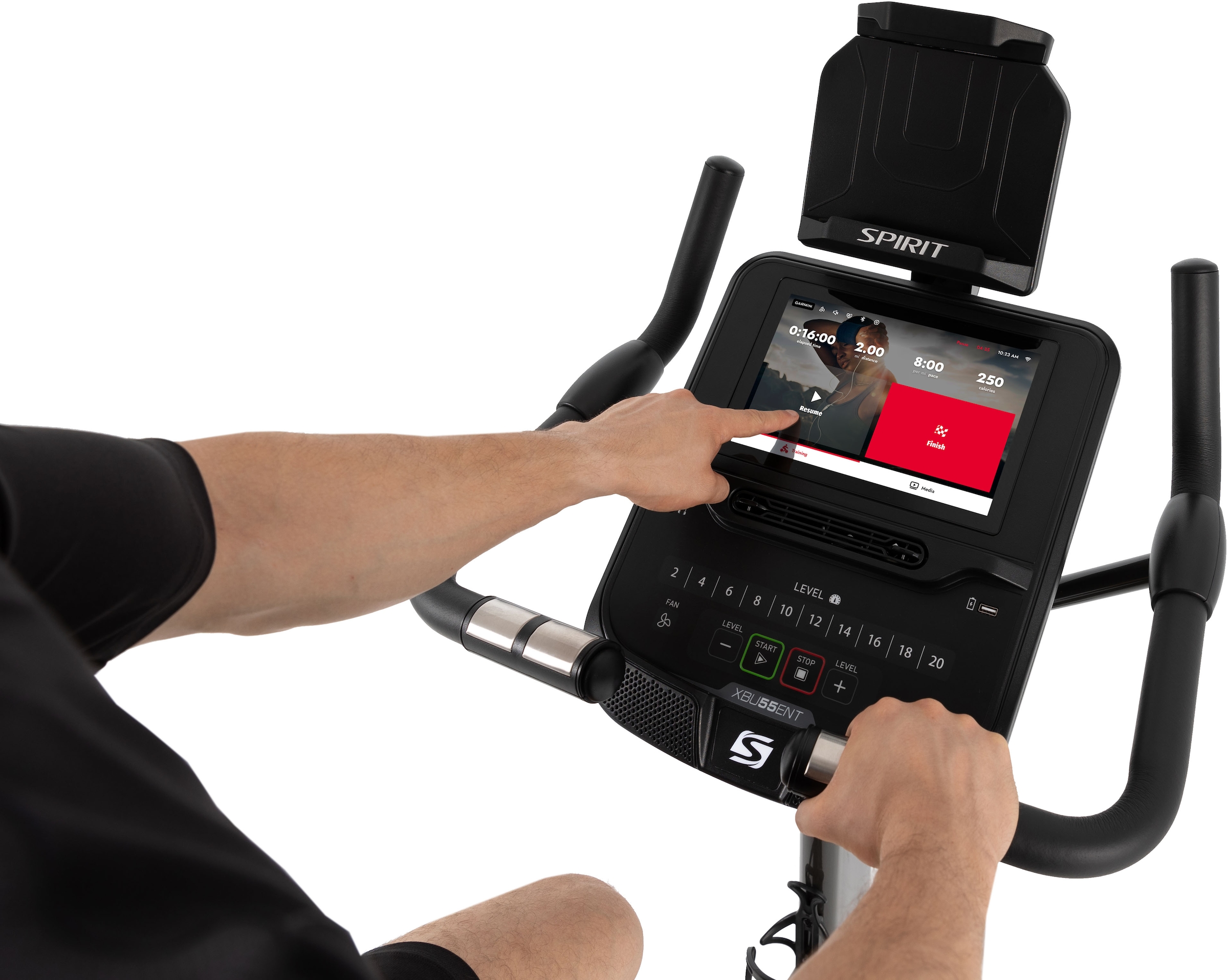 Spirit Fitness Heimtrainer »Spirit Fitness Ergometer XBU55 ENT« Touchscreen mit Apps