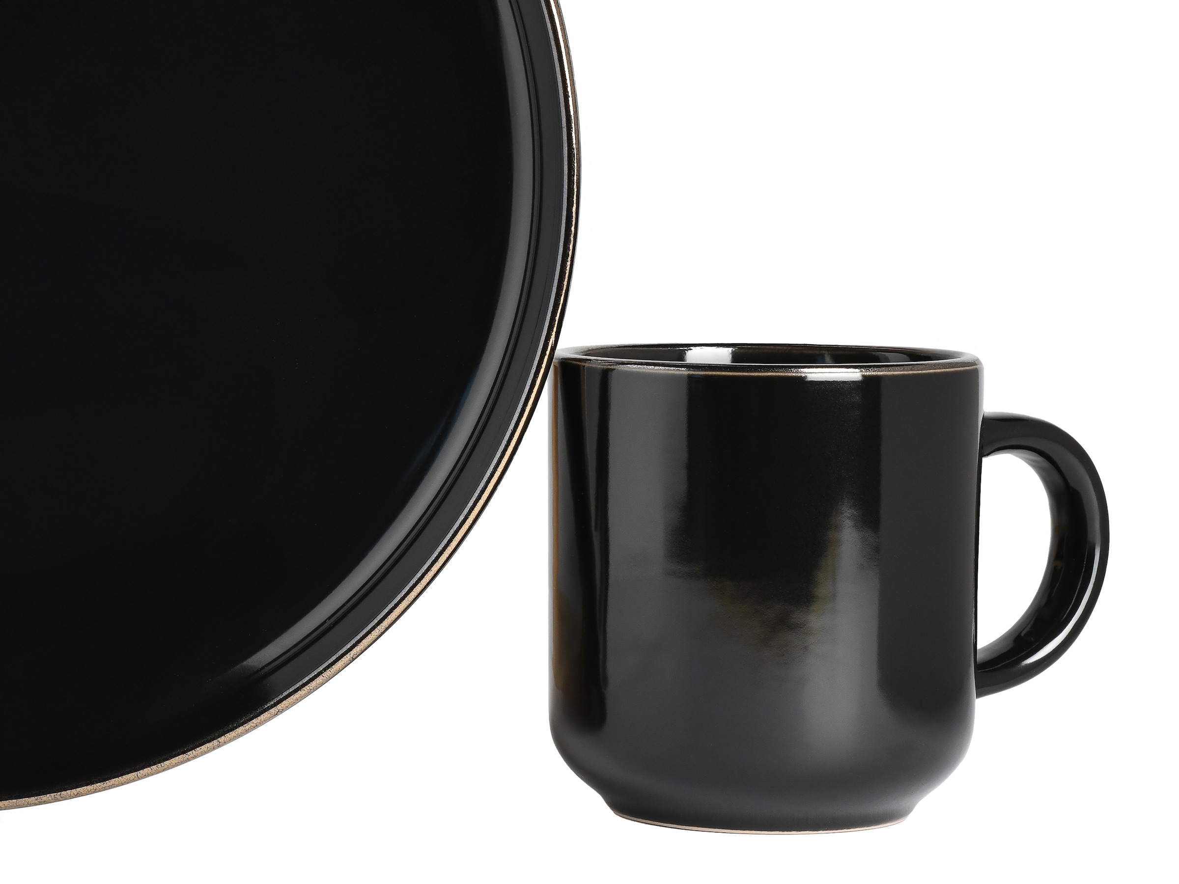 CreaTable Tafelservice »Nordic Festive, Service 12-tlg.« Minimalistisches Design, Dezente goldene Akzente