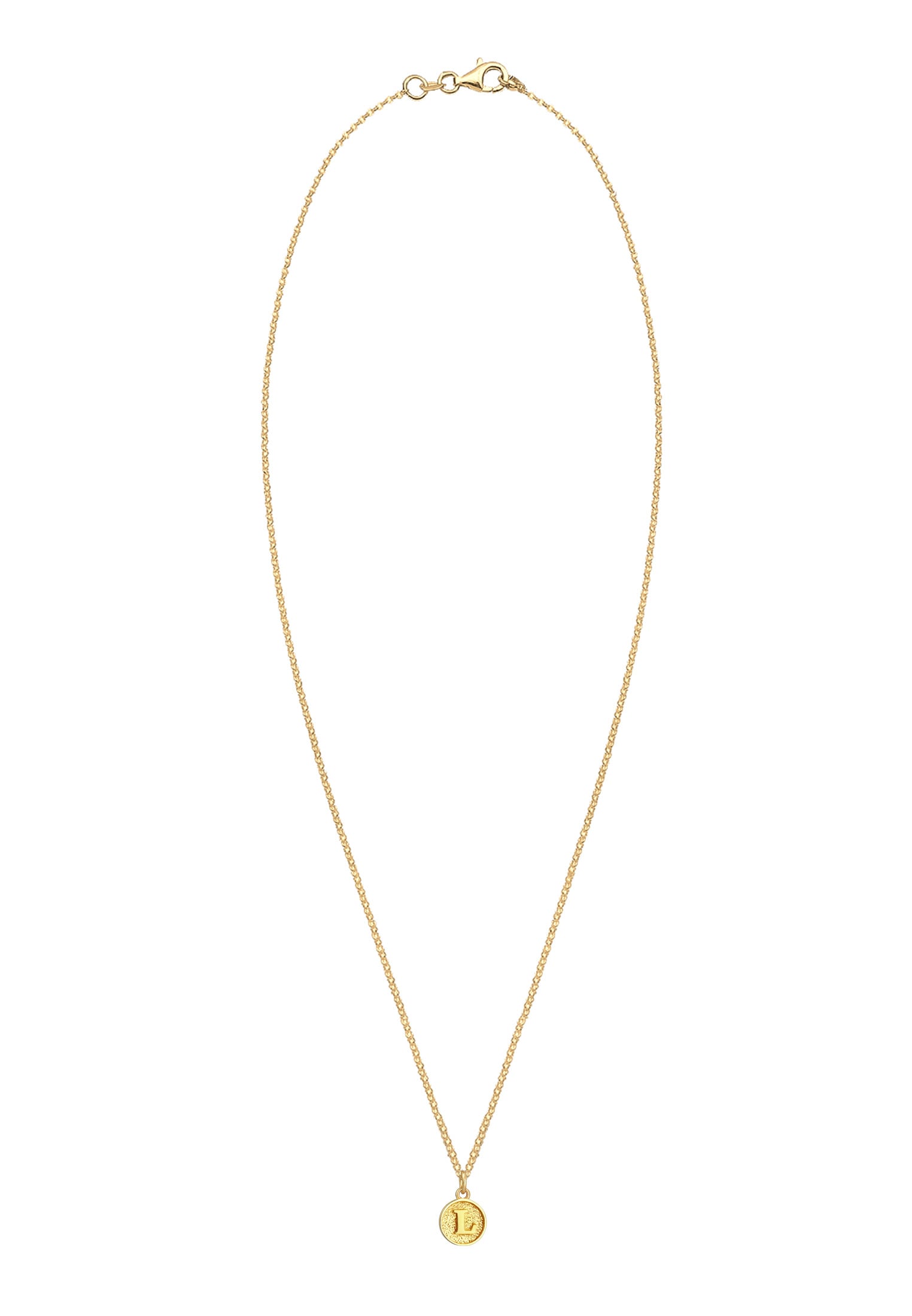 Elli Kette mit Anhänger »Halskette Plättchen Vintage Buchstabe L Initialen 925 Sterling Silber«