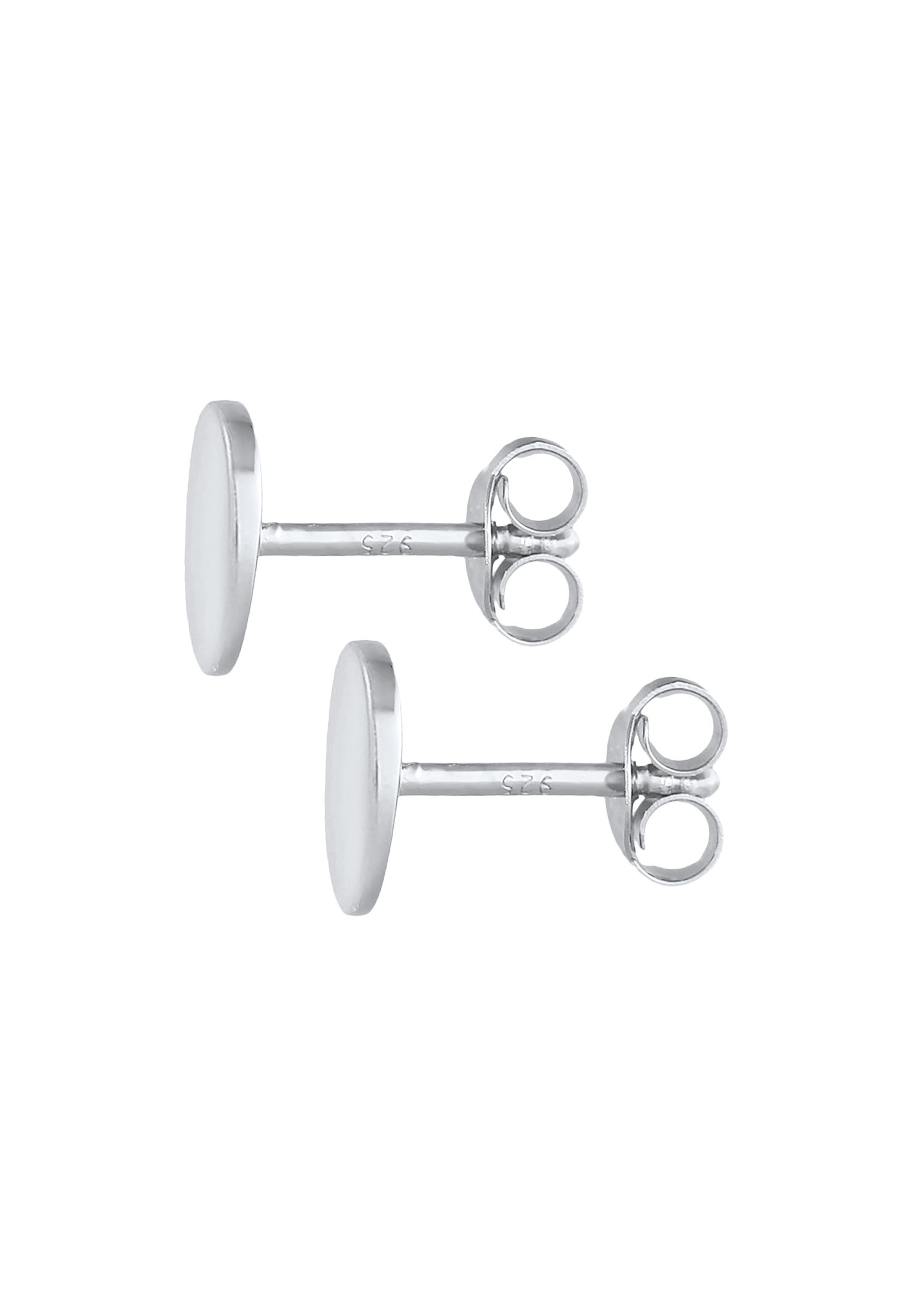 Elli Paar Ohrstecker »Ohrringe Ohrstecker Plättchen Rund Glanz Basic 925er Silber«