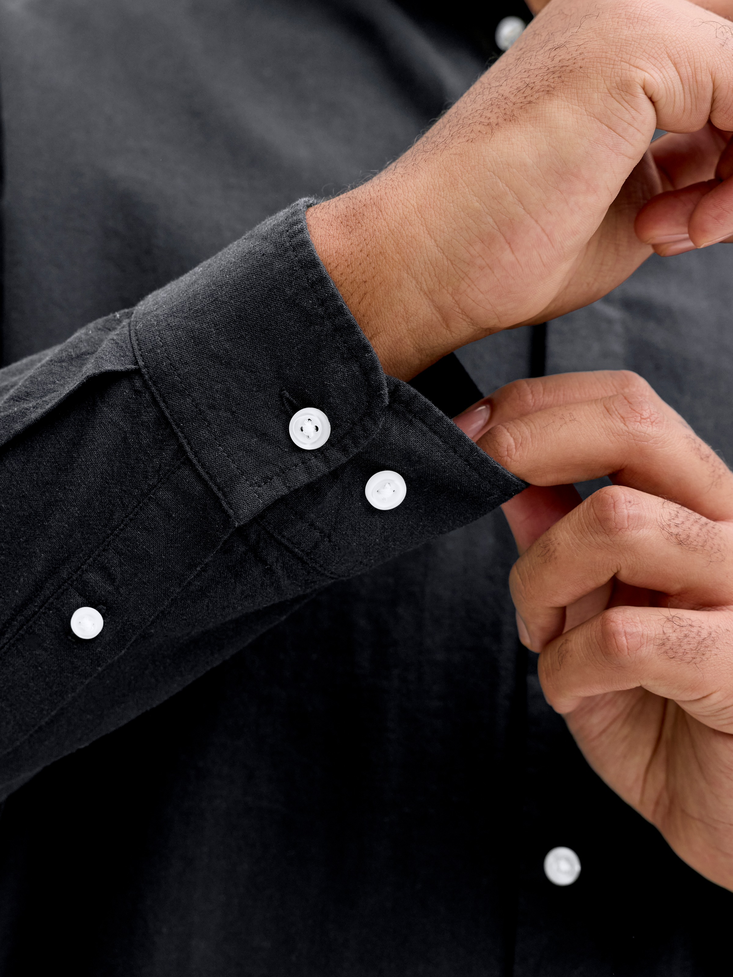 Jack & Jones PlusSize Langarmhemd »JJEBREEZE LINEN BLEND BAND SHIRT L PLS« mit Stehkragen