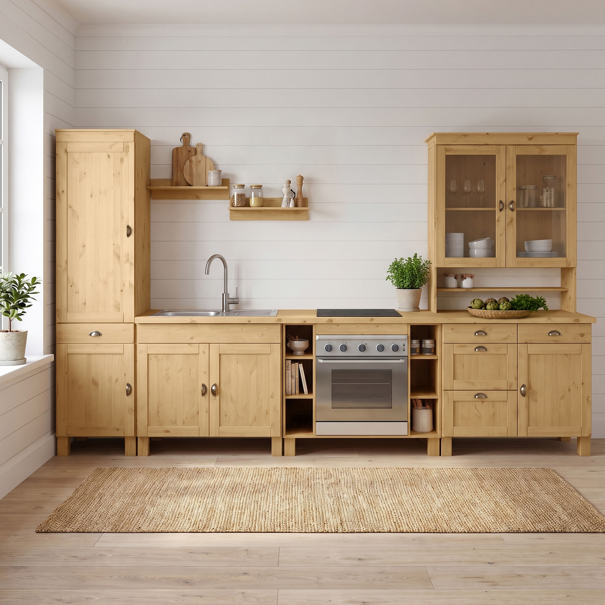 Home affaire Küchenzeile »Oslo« Breite 350 cm, Arbeitsplatte 35mm stark, ohne E-Geräte