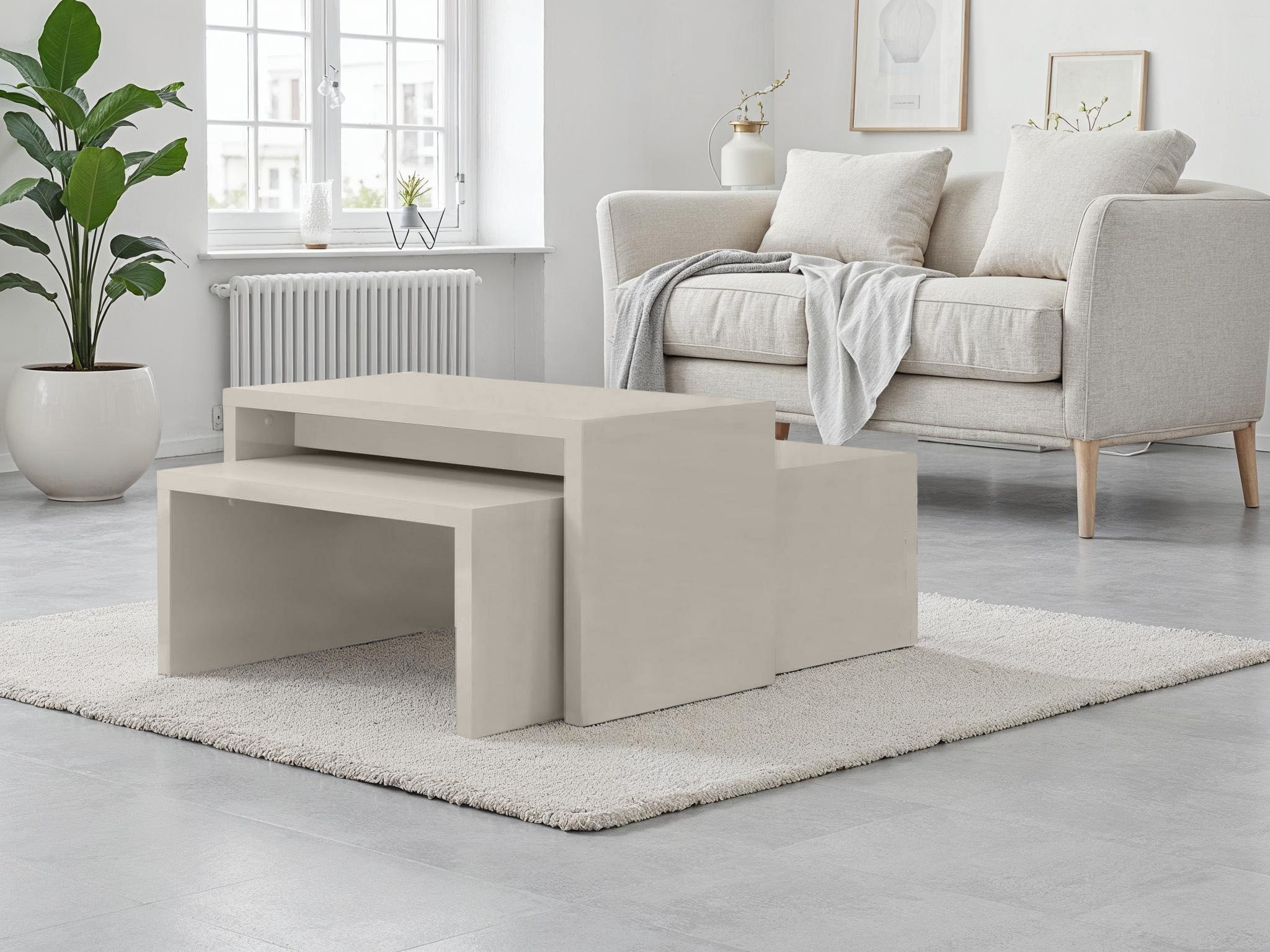 Places of Style Couchtisch »Piano«, UV lackiert, 2-er Set