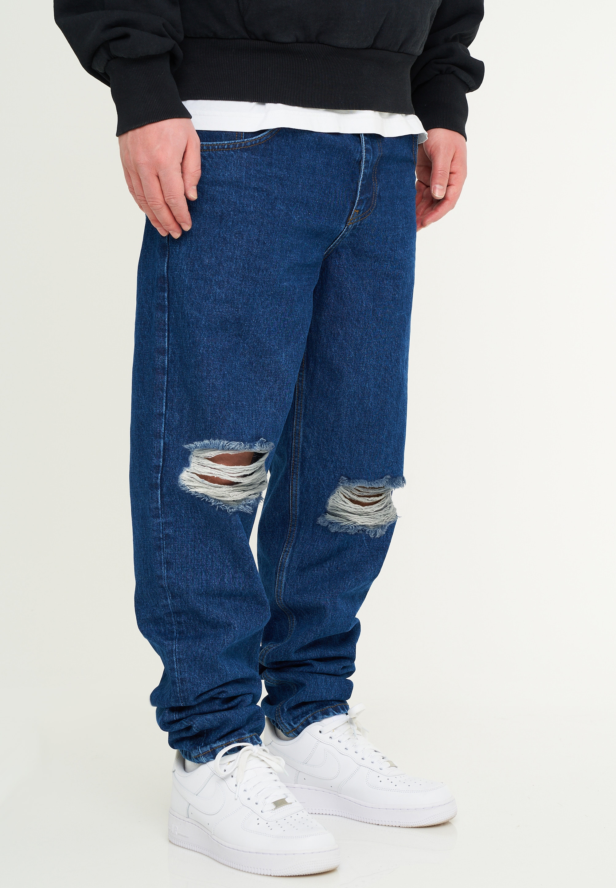 Daily Cotton Tapered-fit-Jeans »Daily Cotton Jeans DCSAVANETA« Herren Lange Hose Jeans Ripped Tapered-Fit
