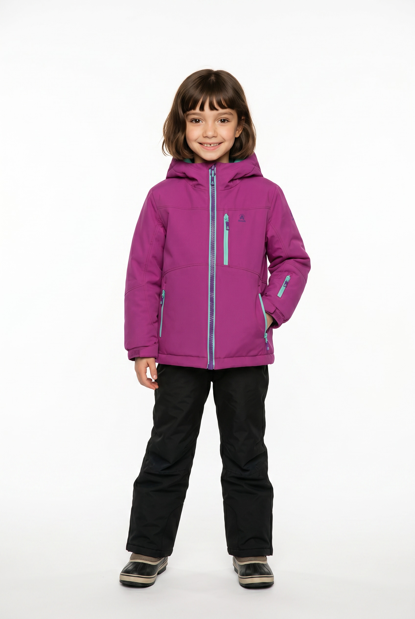 Kamik Winterjacke mit Kapuze mit Fleece-Fütterung an der Kapuze, hochschließender Kragen