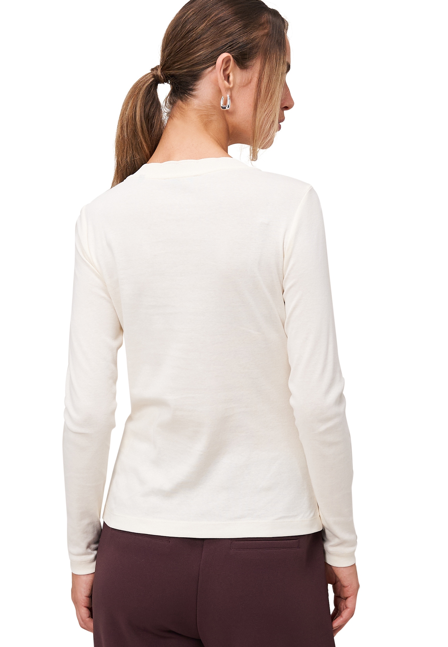 Zero Langarmshirt »Jersey-Shirt mit Wellenkante«