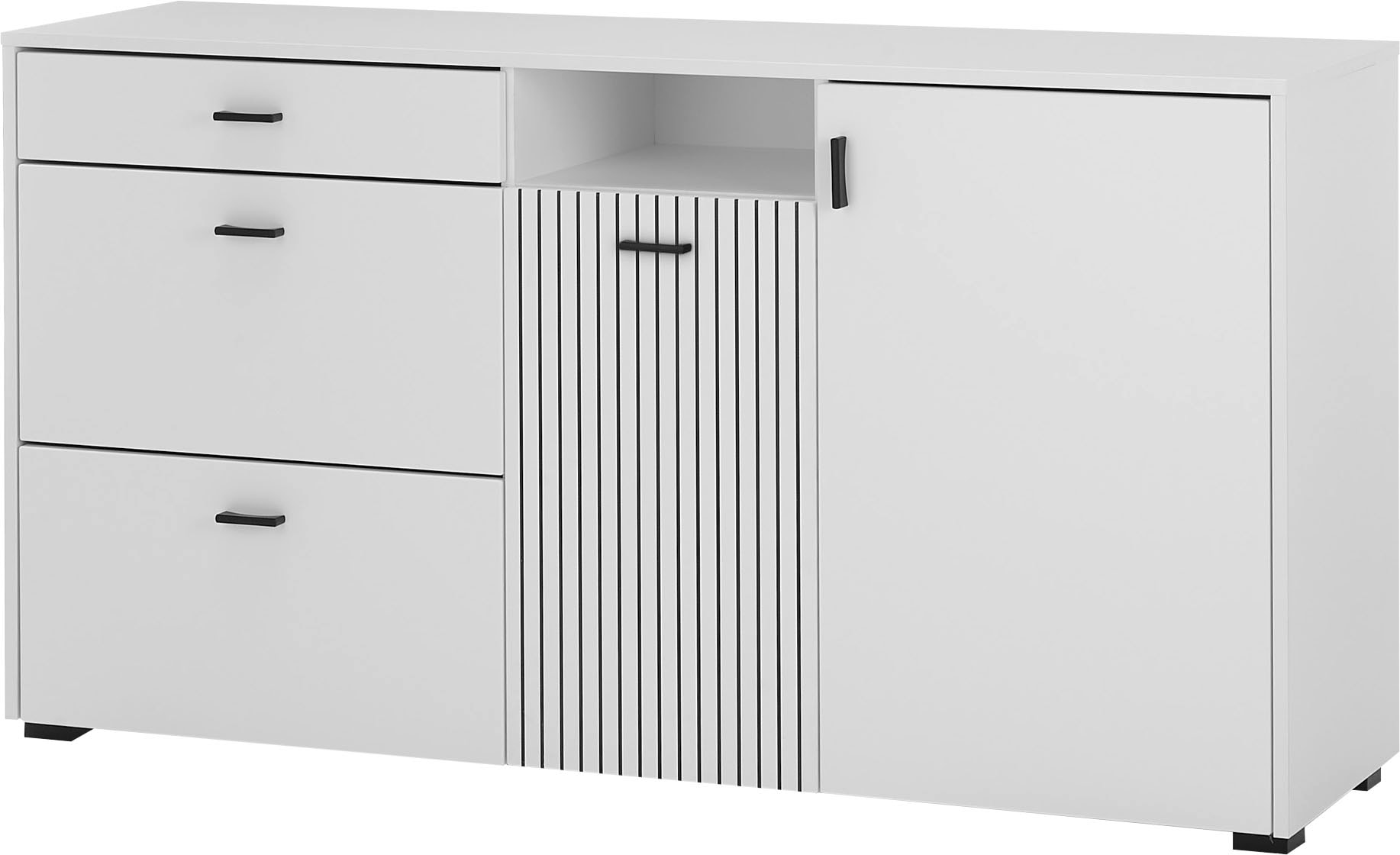 Sideboard »Hudson«, in moderner Trendfarbe, Griffe aus Metall (Schwarz), Breite 150 cm