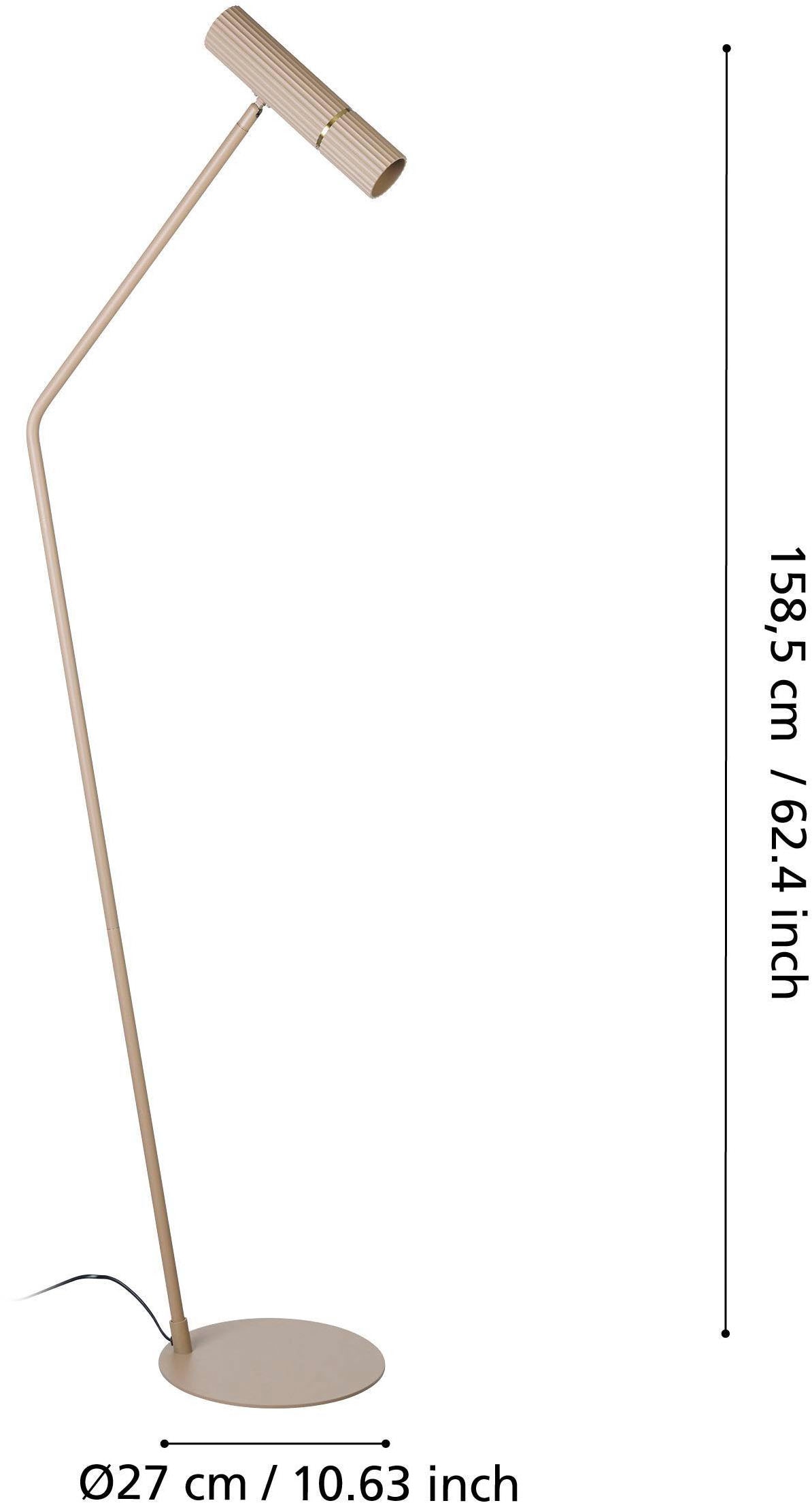 EGLO Stehlampe »Caminia LED Stehlampe, sandfarben und gold, GU10, Eck Standleuchte,« GU10 1 Stk. Stehleuchte - L40,5 x B27 x H158,5 cm - 1X4,7W inkl.