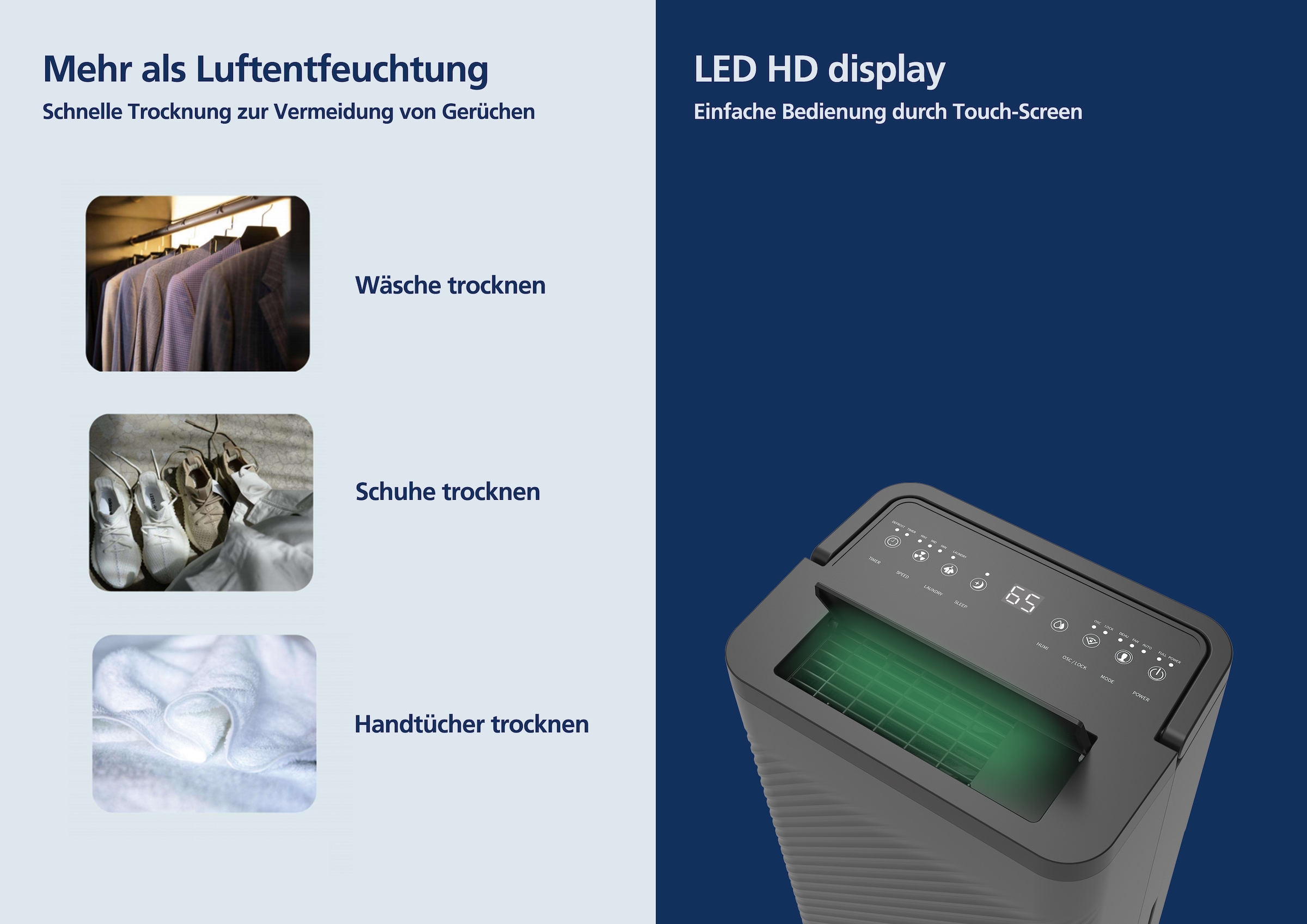 Hanseatic Luftentfeuchter »Hanseatic 8L« Entfeuchtung 8 l/Tag Tank 2 für Räume bis 16m², 2L Wassertank