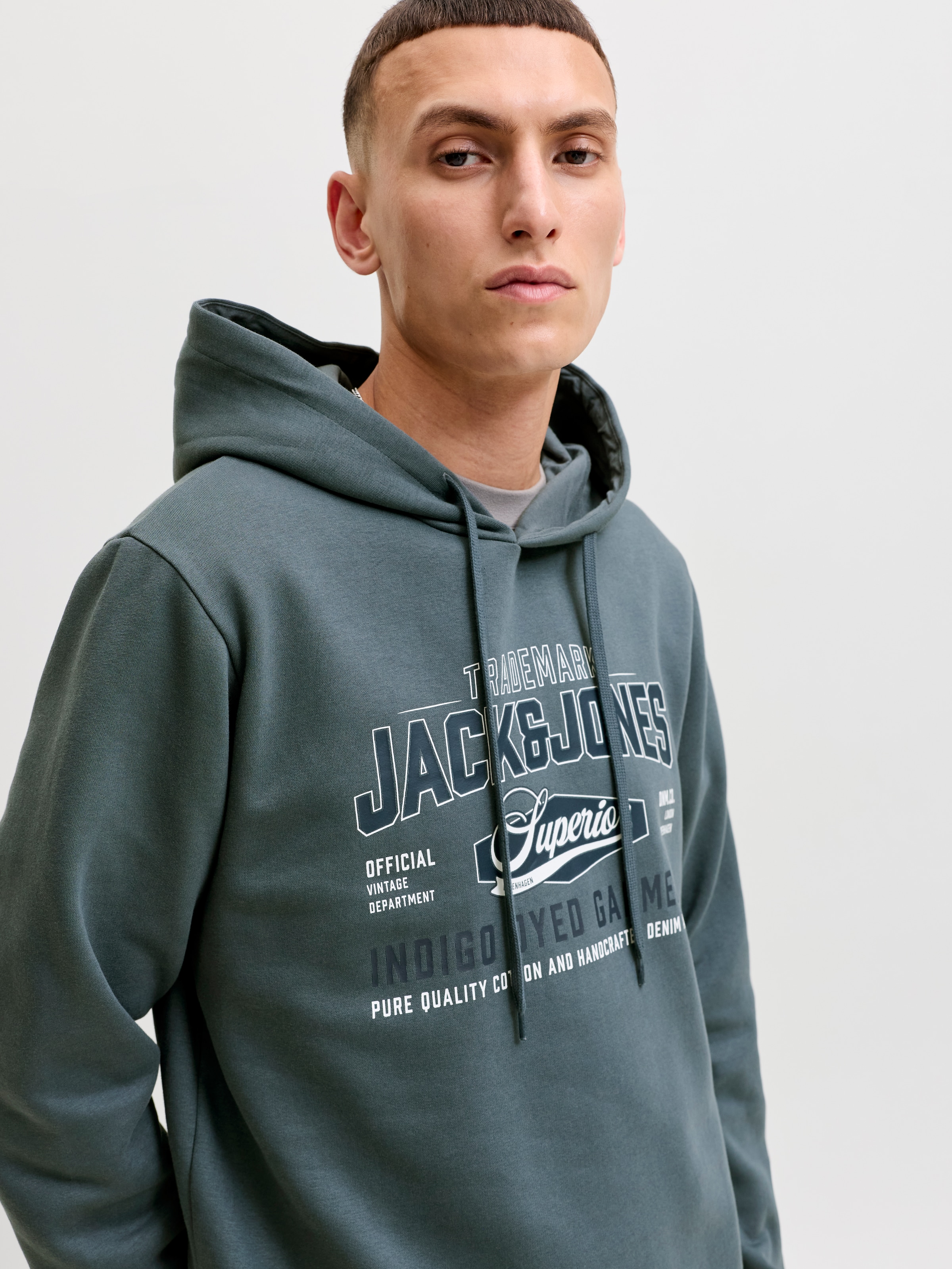 Jack & Jones Kapuzensweatshirt »JJELOGO SWEAT HOOD 2 COL AW26 SN«, Baumwollmischung, regular fit
