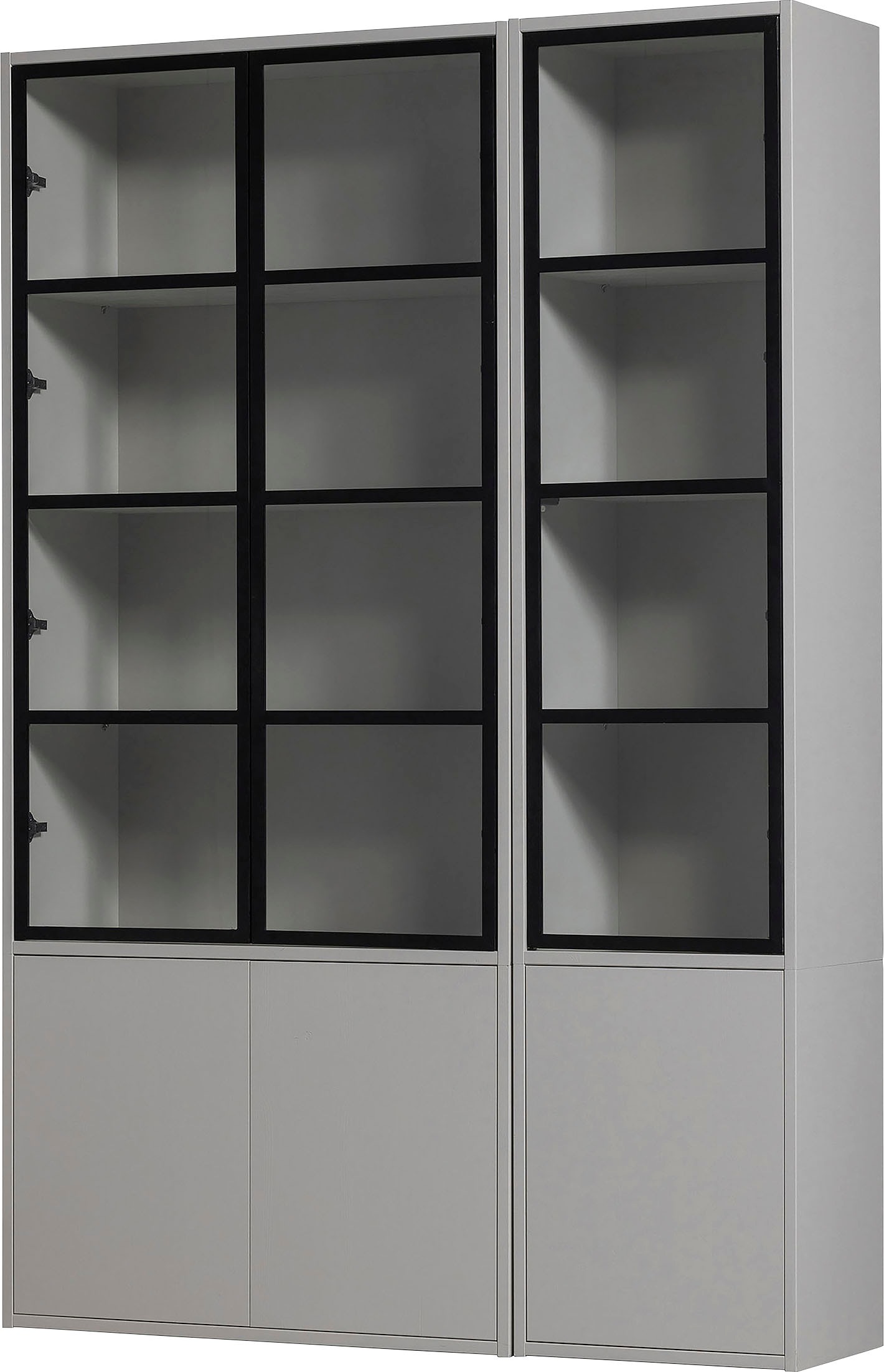 WOOOD Vitrine »Basic«, mit vier Türen, Breite 101 cm