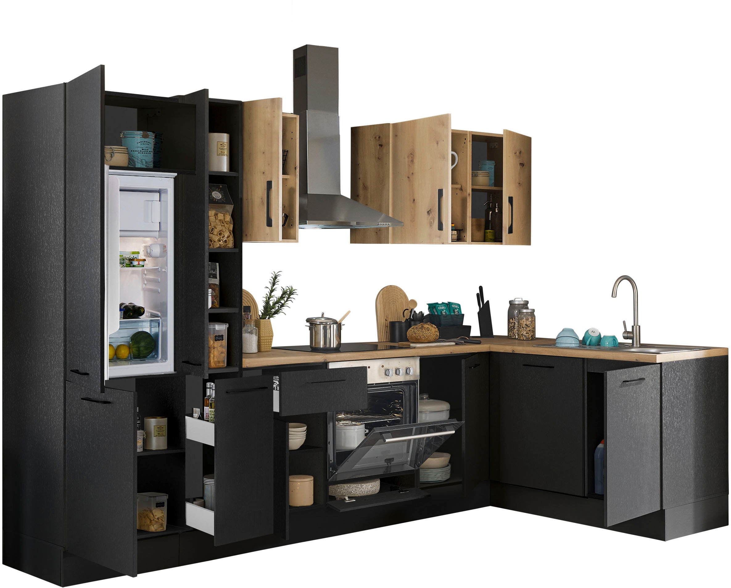 BASIC by Balculina Winkelküche »Turin« Stellbreite 310x175 cm, wahlweise mit E-Geräten