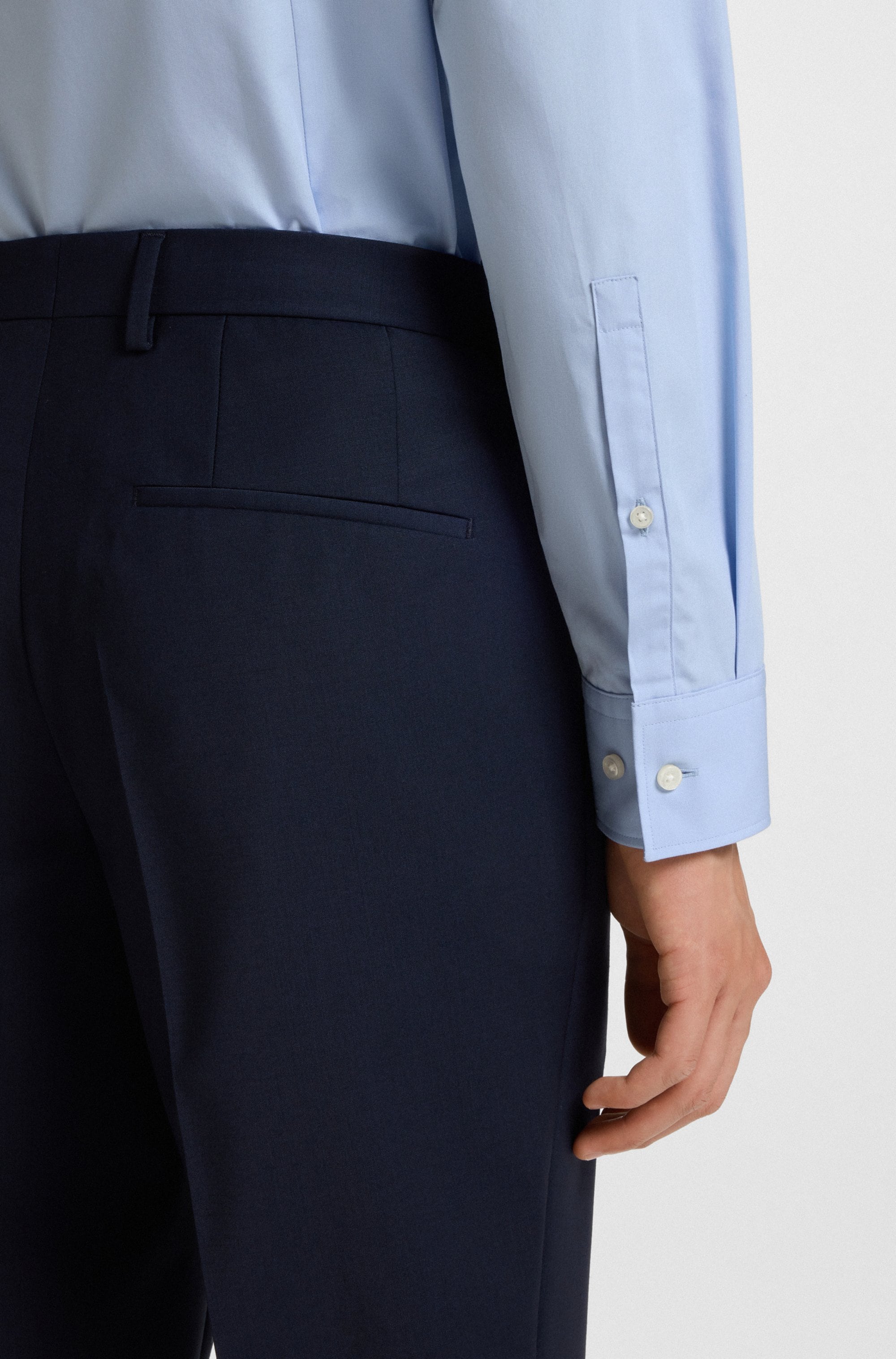 HUGO Langarmhemd »Kenno« Slim-Fit Hemd aus bügelleichter Baumwoll-Popeline