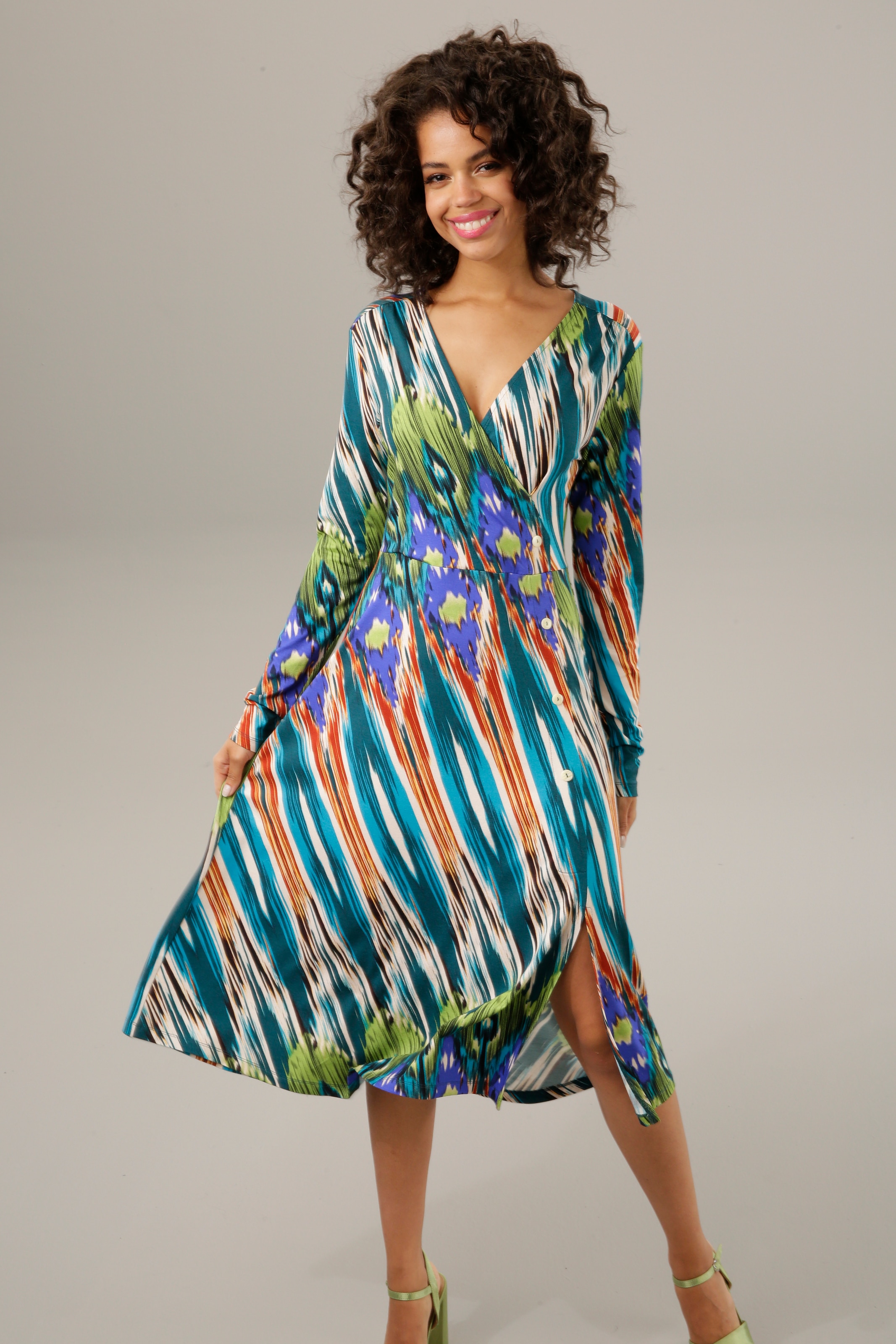 Aniston CASUAL Jerseykleid, Shop Online ein Teil Ethno-Druck mit Unikat jedes farbenfrohem - OTTO im