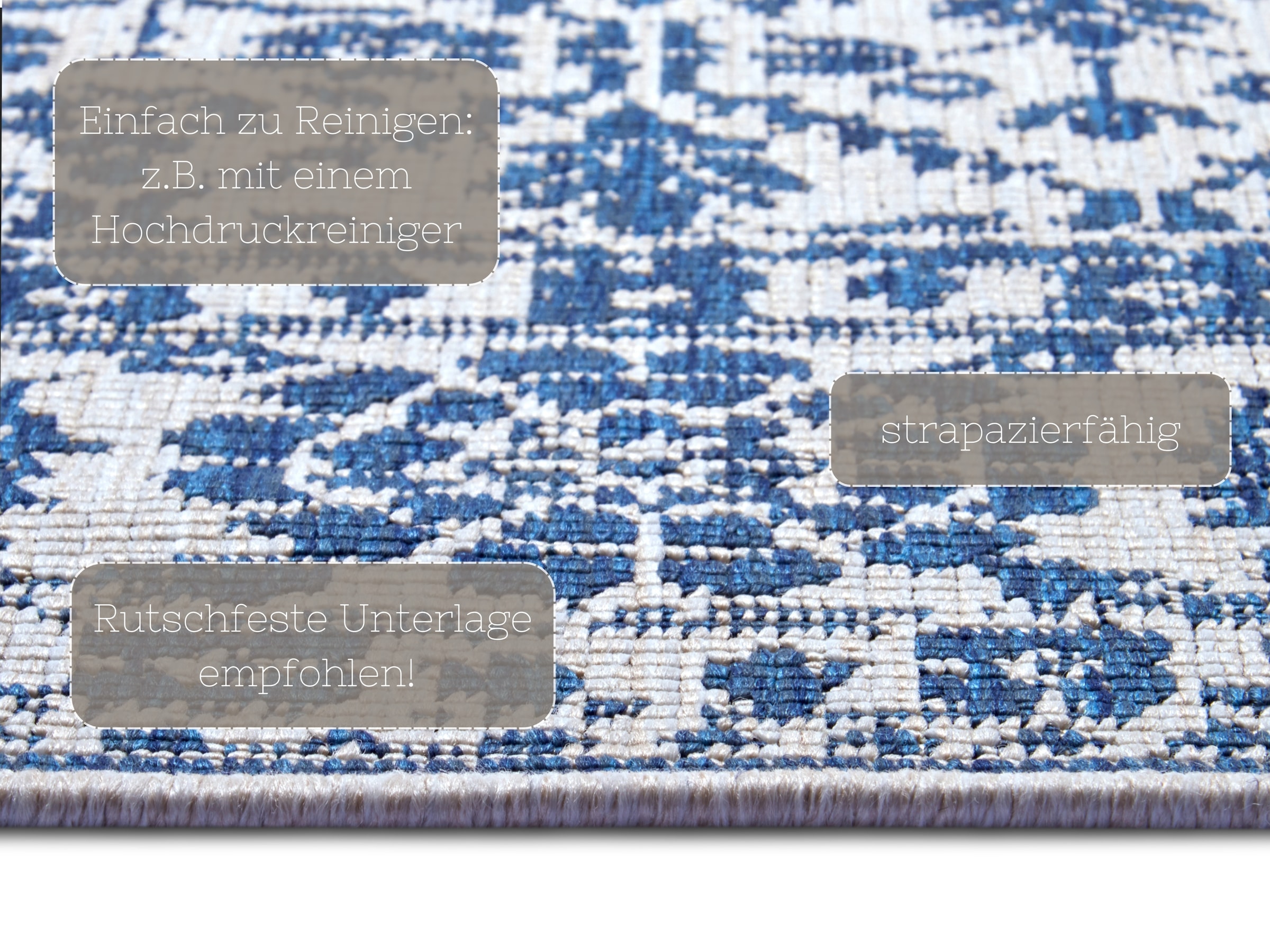 NORTHRUGS Teppich »Curacao«, rechteckig, 5 mm Höhe, In-& Outdoor, Läufer, Wetterfest, Balkon, Wohnzimmer, Wasserfest