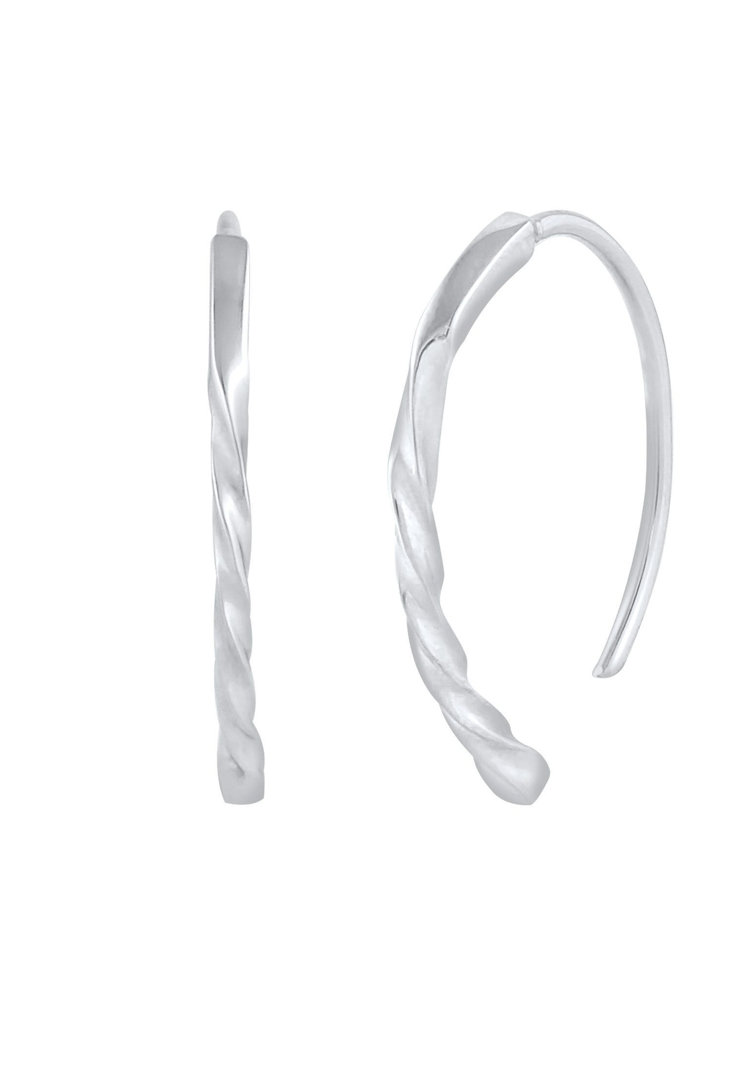 Elli Paar Creolen »Ohrringe Creolen Oval Twist Design Offen 925 Silber«