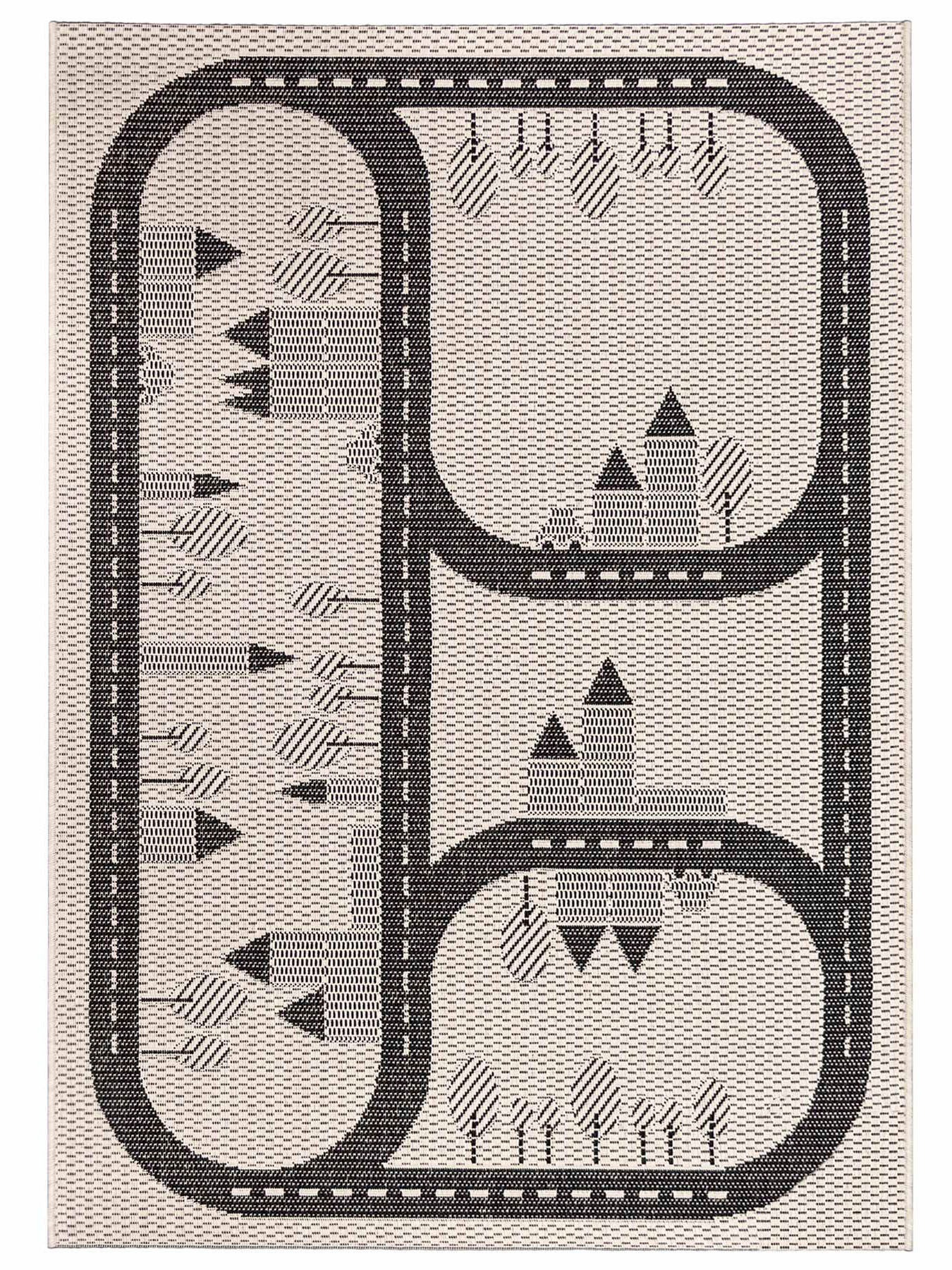 Primaflor-Ideen in Textil Kinderteppich »CABANE - Streets«, rechteckig, 3 mm Höhe, Flachgewebe, Straßen-Spiel-Teppich, In- und Outdoor geeignet, Kinderzimmer