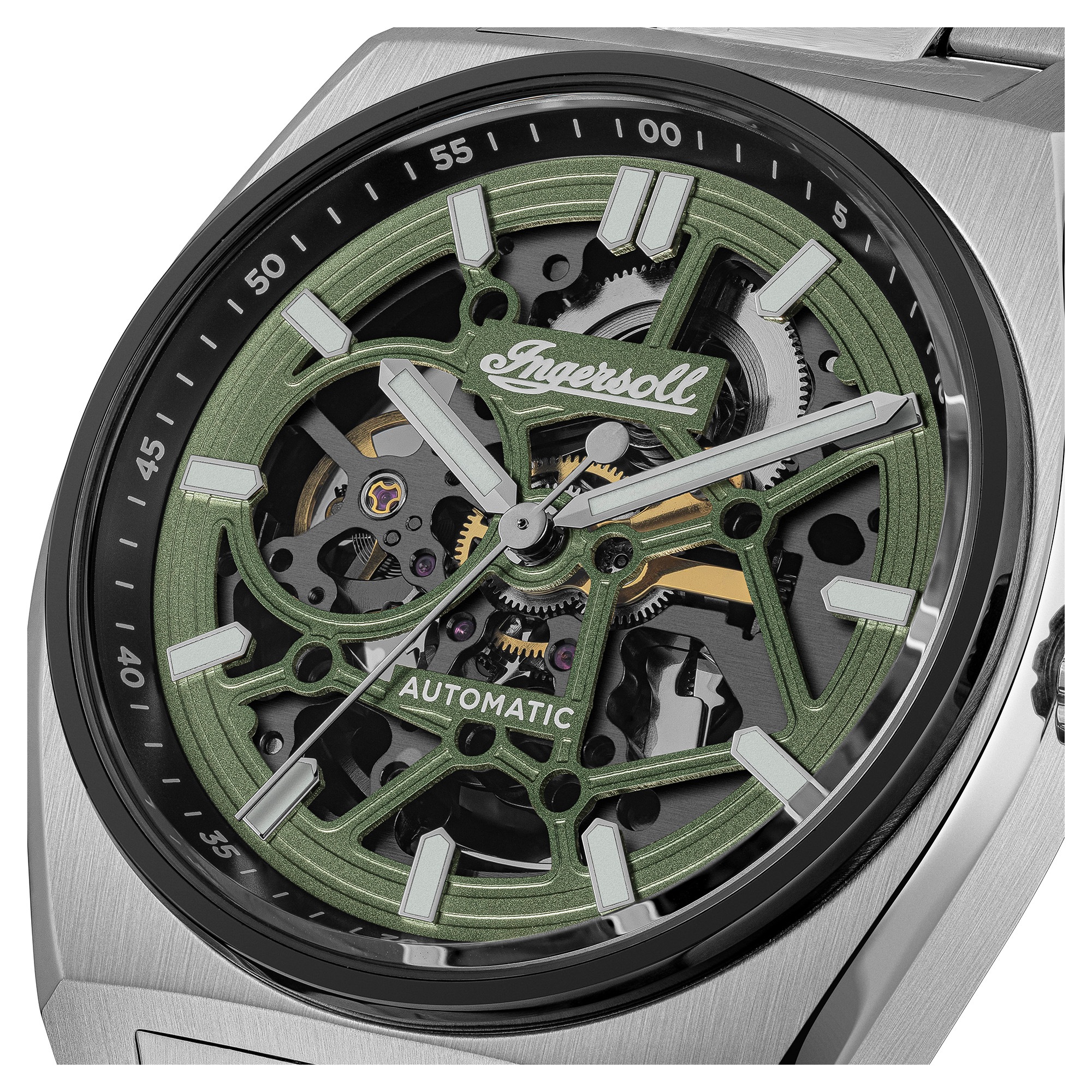 Ingersoll Automatikuhr »The Vert« Armbanduhr, Herrenuhr, Mechanische Uhr, Edelstahlarmband, analog
