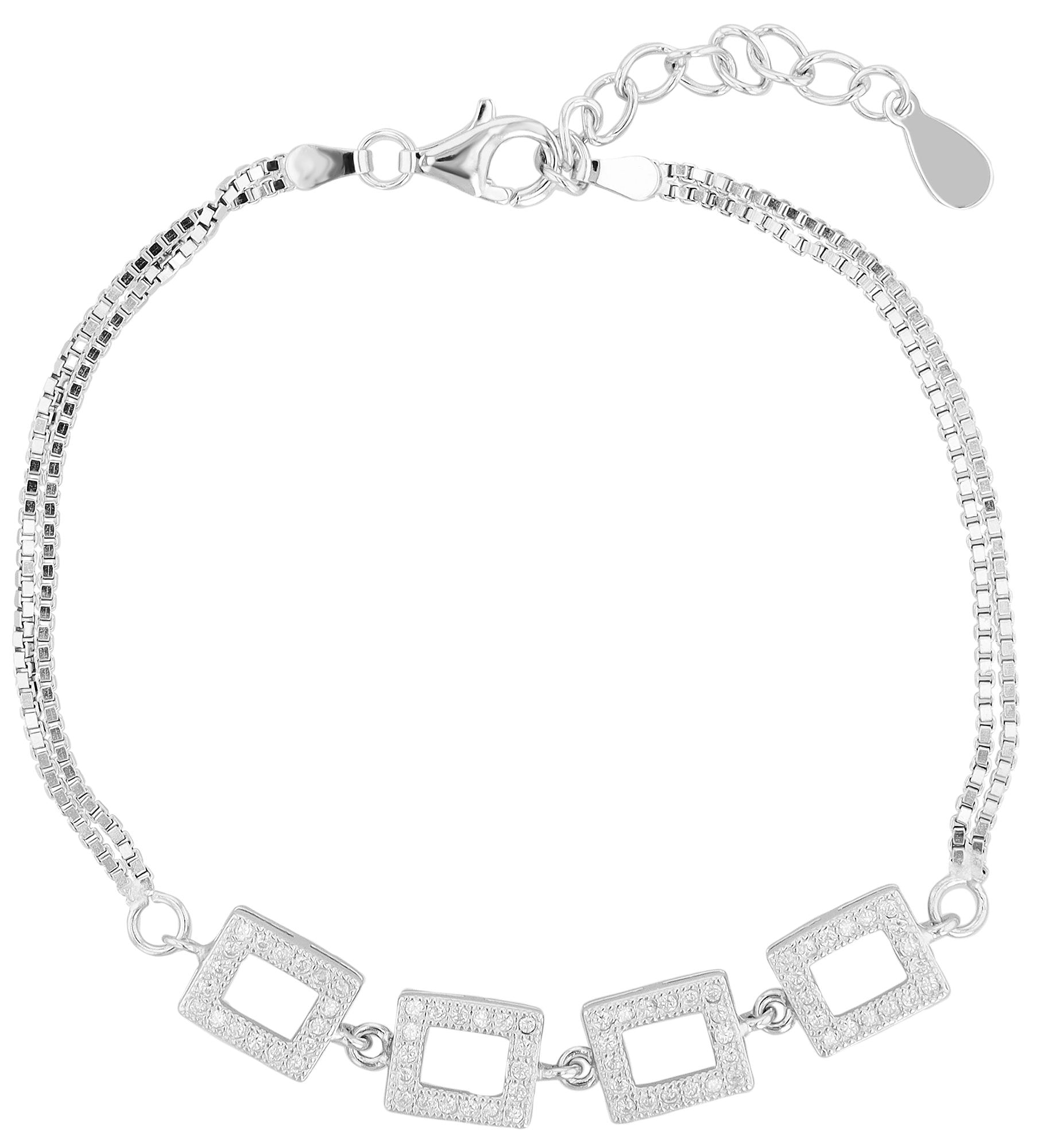 Adelia´s Armband »Damen Armband aus 925 Silber mit Zirkonia 17+3 cm«