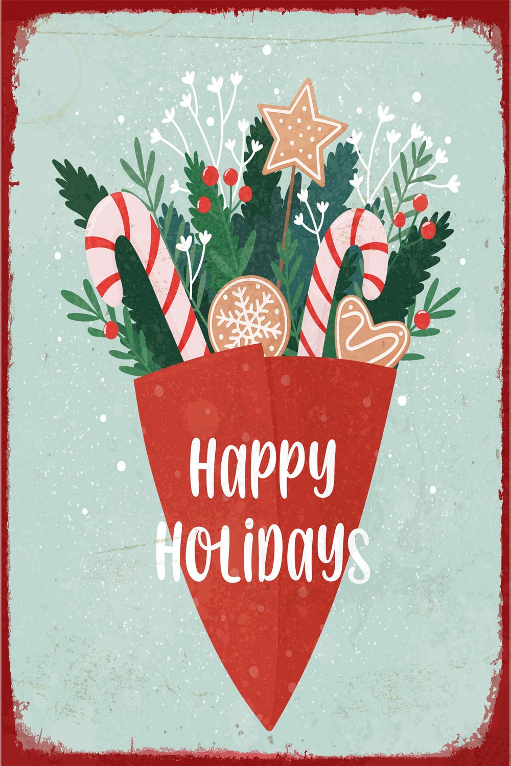 queence Metallbild »Happy Holidays« Schriftzug | Schriftzüge | Weihnachten 1 Stk. tlg. Stahlschilder