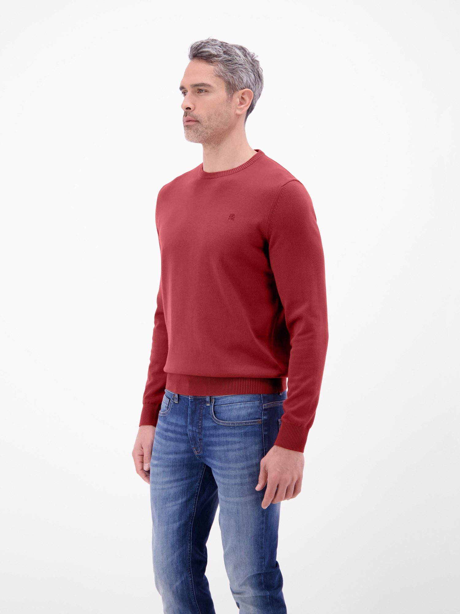 LERROS Strickpullover »Crewneck Strickpullover« Weicher Strick-Pullover, Rundhalsausschnitt, lange Ärmel, pflegeleicht