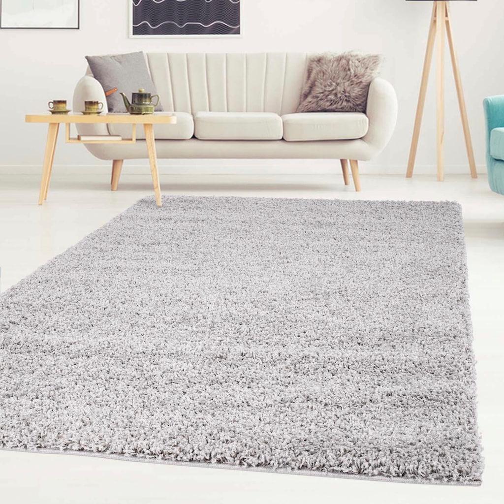 Carpet City Hochflor-Teppich »Shaggi uni 500«, rechteckig