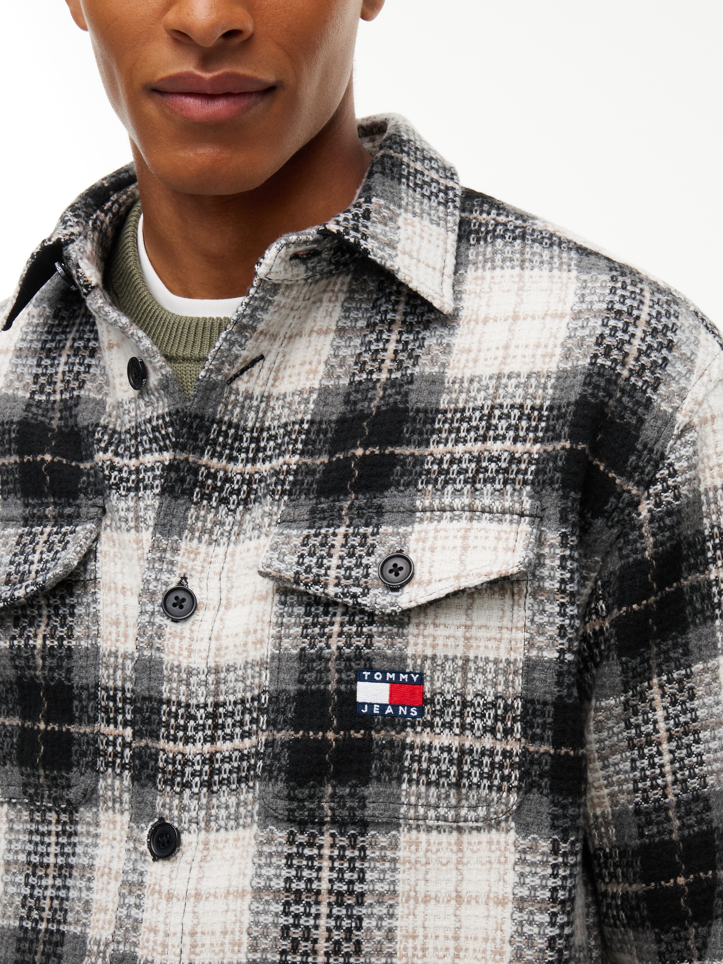 Tommy Jeans Hemdjacke »CHECK OVERSHIRT« ohne Kapuze Regular fit mit Karomuster