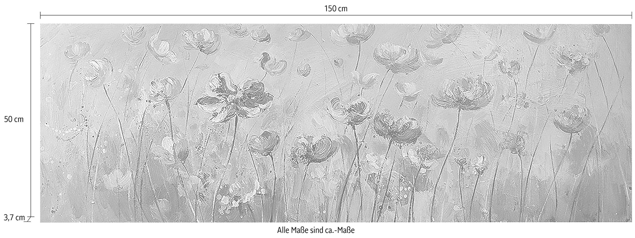 GILDE Leinwandbild »Blütenwiese«, (1 St.), handbemalt, dekorativ im Wohnzimmer & Schlafzimmer