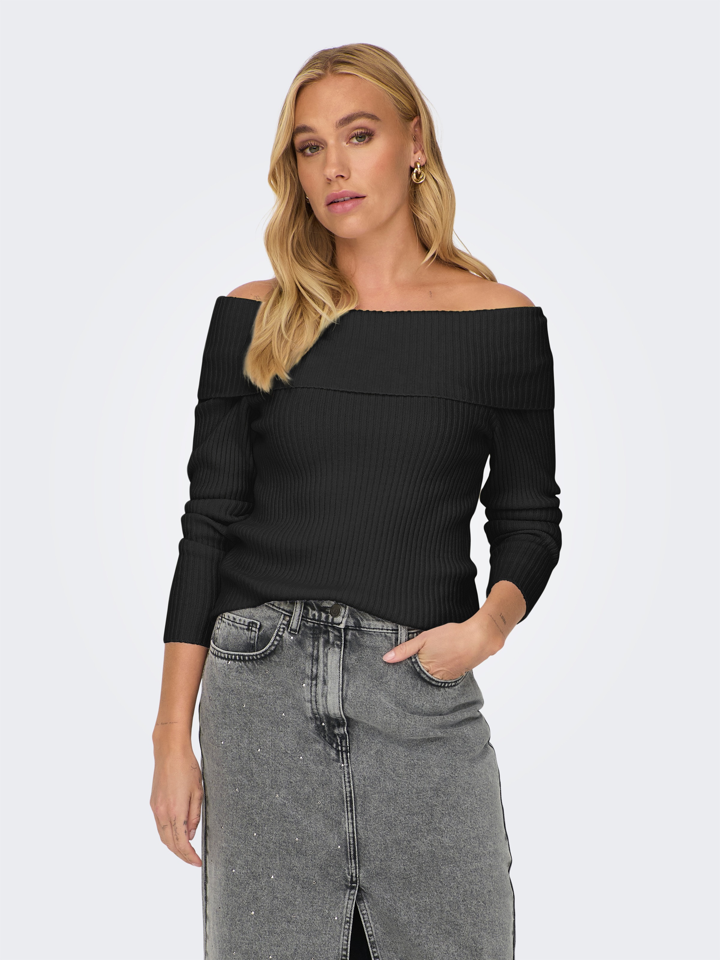 ONLY Strickpullover »ONLKATIA LS OFF SHOULDER KNT«