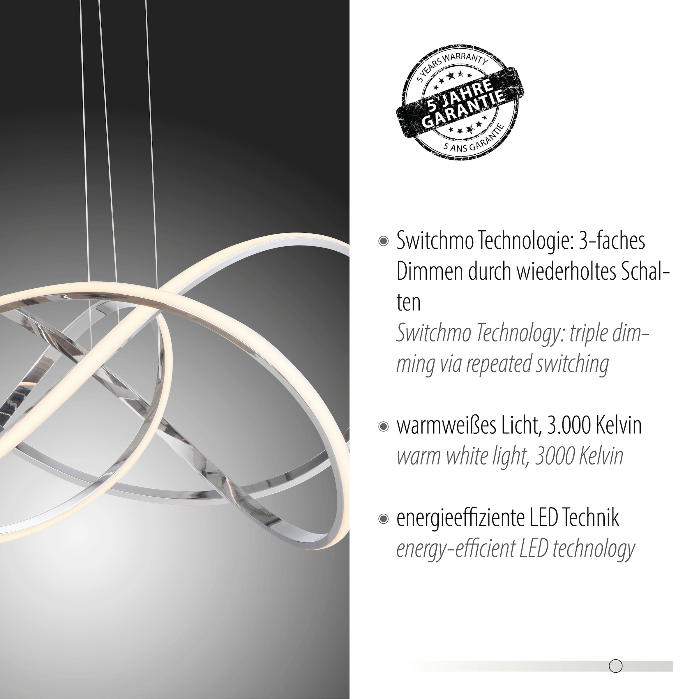Paul Neuhaus Pendelleuchte »KIRIBI«, 1 flammig, Leuchtmittel LED-Board | LED fest integriert