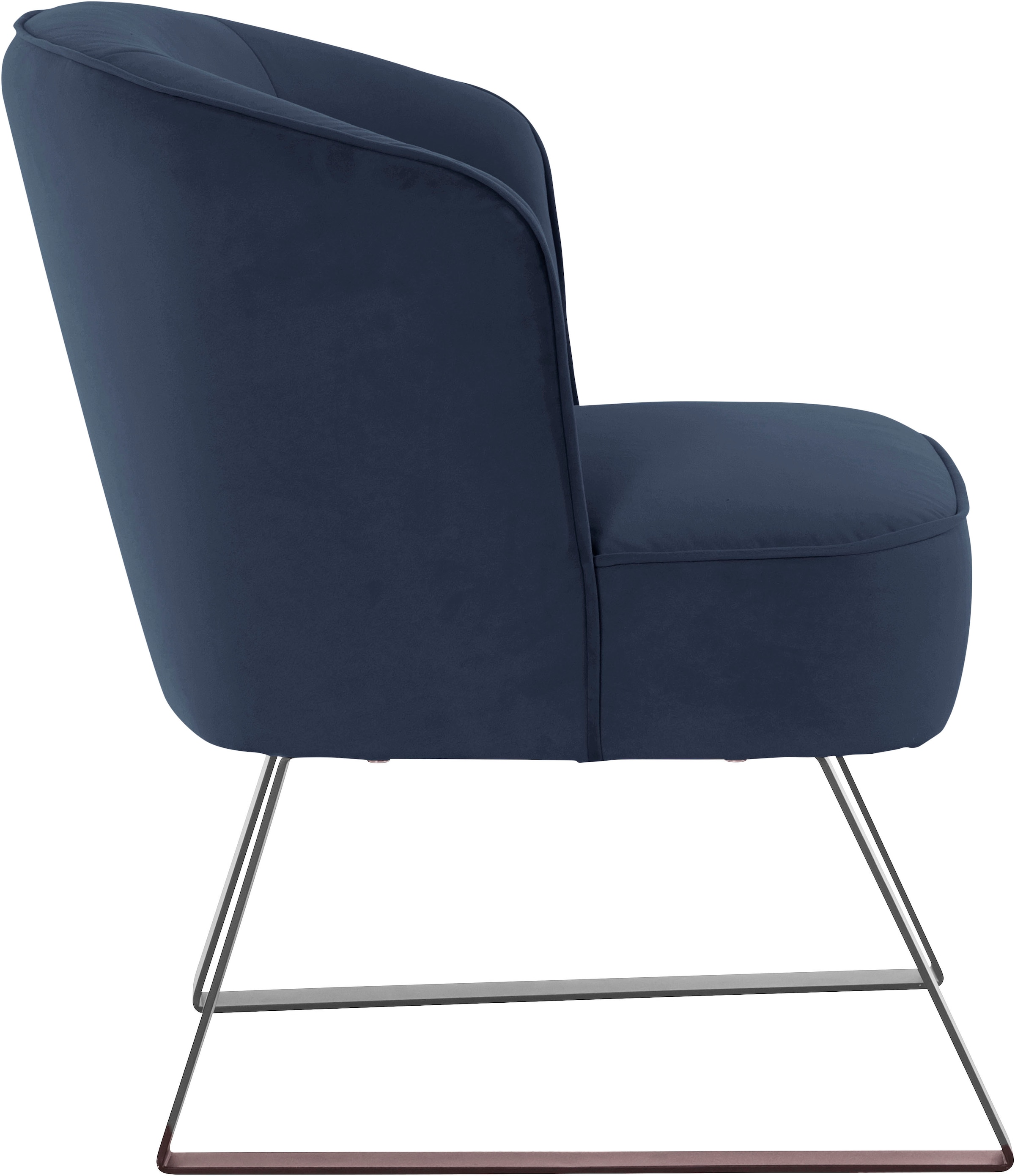 exxpo - sofa fashion Sessel »Americano, Loungesessel«, mit Keder und Metallfüßen, Bezug in verschiedenen Qualitäten, 1 Stck.