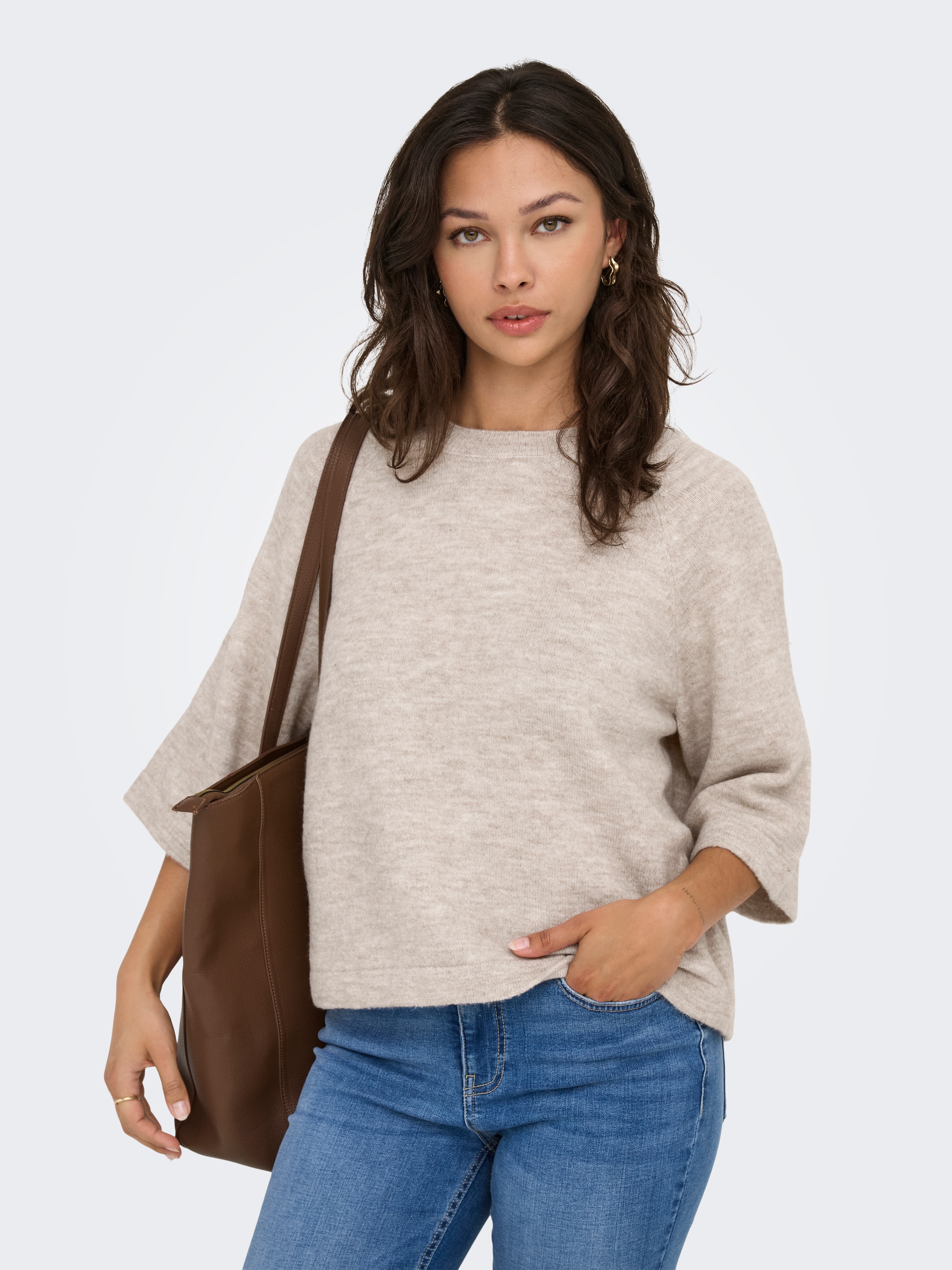 ONLY Strickpullover »ONLSIMONI 3/4 PULLOVER KNT NOOS«, mit Fledermaus-Ärmeln