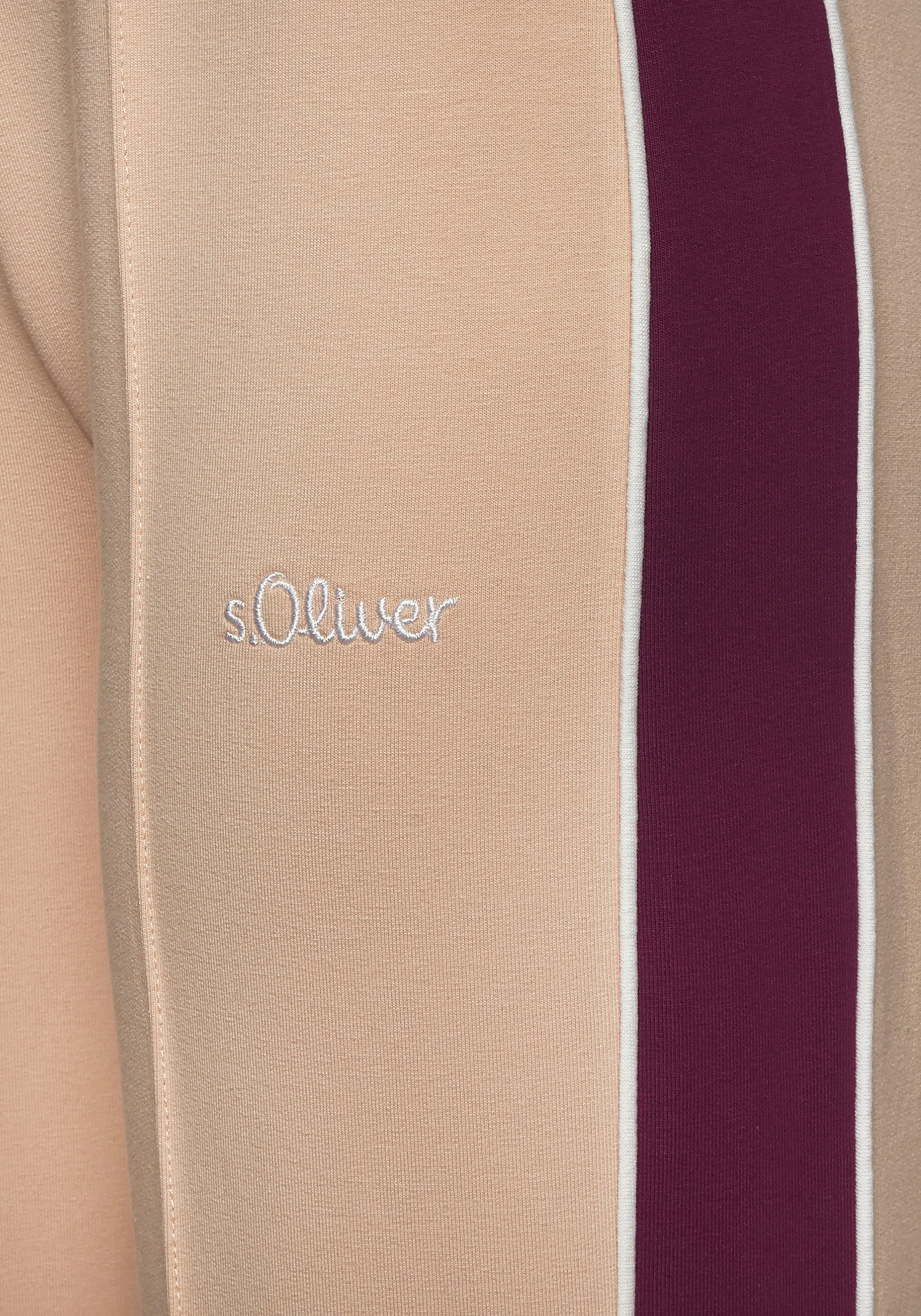 s.Oliver Sweathose  Loumngehose mit Kontraststreifen und Pipings, Loungewear