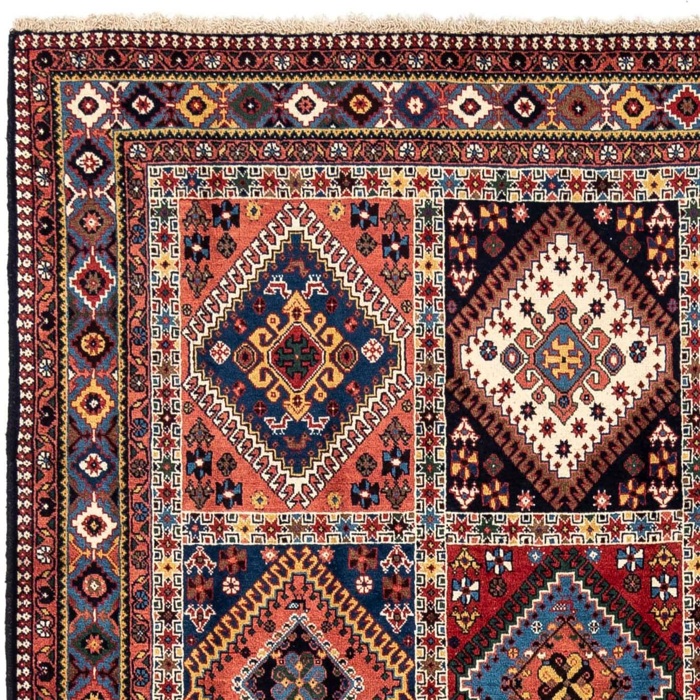 morgenland Wollteppich »Yalameh Medaillon Rosso chiaro 152 x 100 cm«, rechteckig, Handgeknüpft