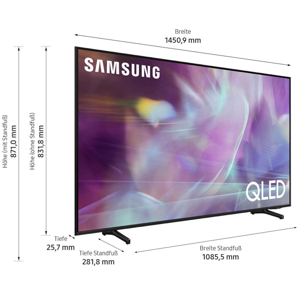 Samsung QLED-Fernseher »GQ65Q60AAU«, 163 cm/65 Zoll, 4K Ultra HD, Smart-TV, Quantum HDR-Quantum Prozessor 4K Lite-100% Farbvolumen-Contrast Enhancer