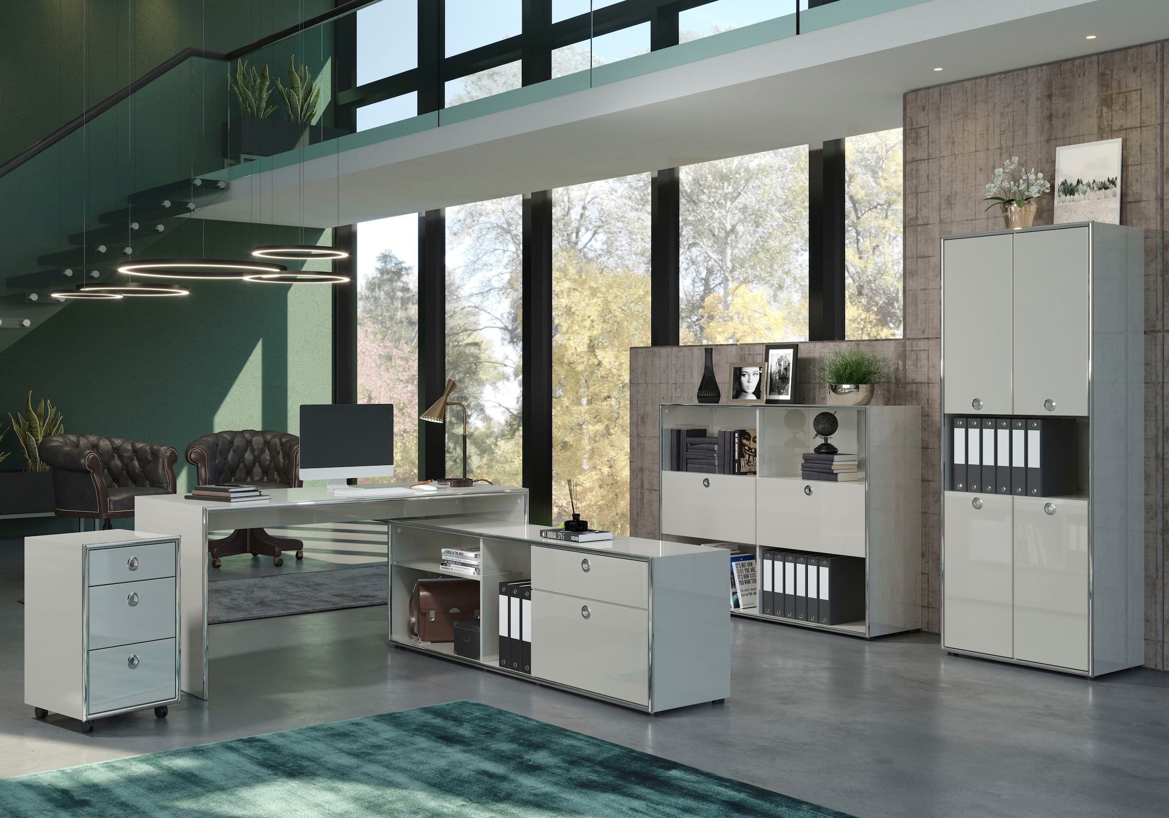 Places of Style Aktenschrank »Imperia«, Hochglanzoptik mit eleganter Chromumrahmung - Made in Italy