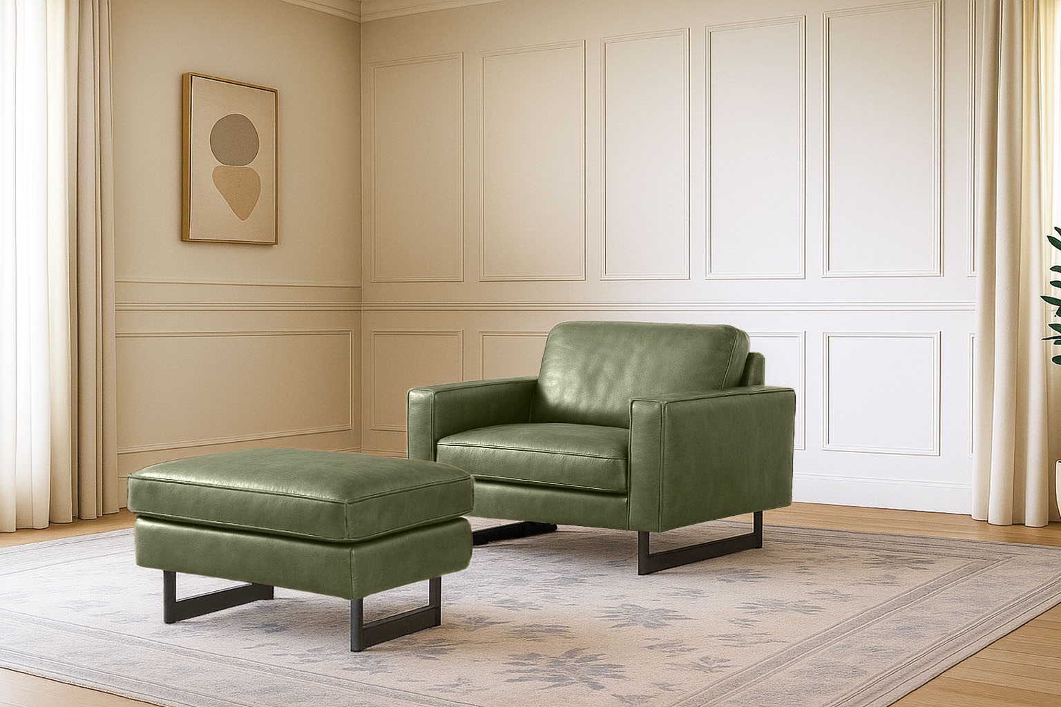 Places of Style Hocker »Pinto«, mit Keder, Metallfüßen und auch in Cord Bezug erhältlich