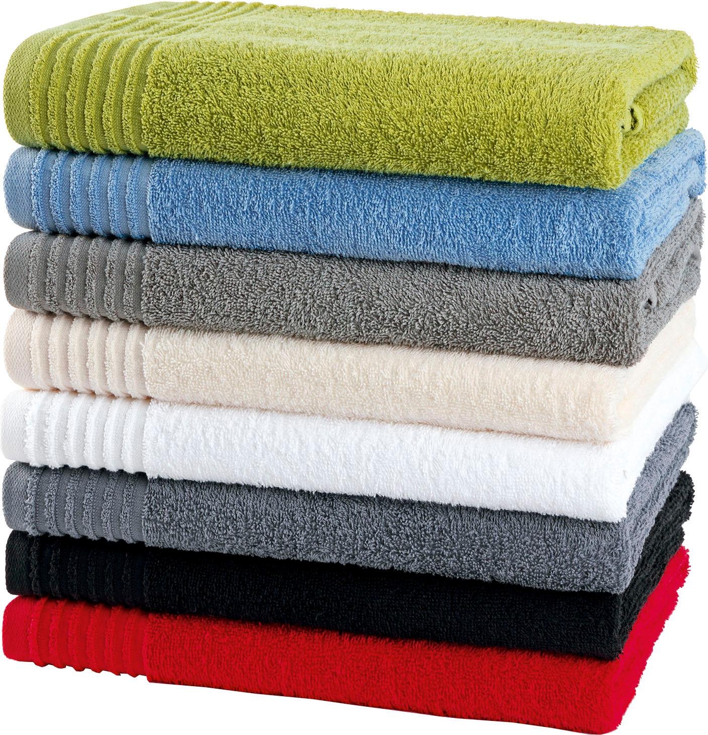 Gözze Duschtuch »Hanna« moderne Uni Farben, mit strukturierter Bordüre, reine Baumwolle