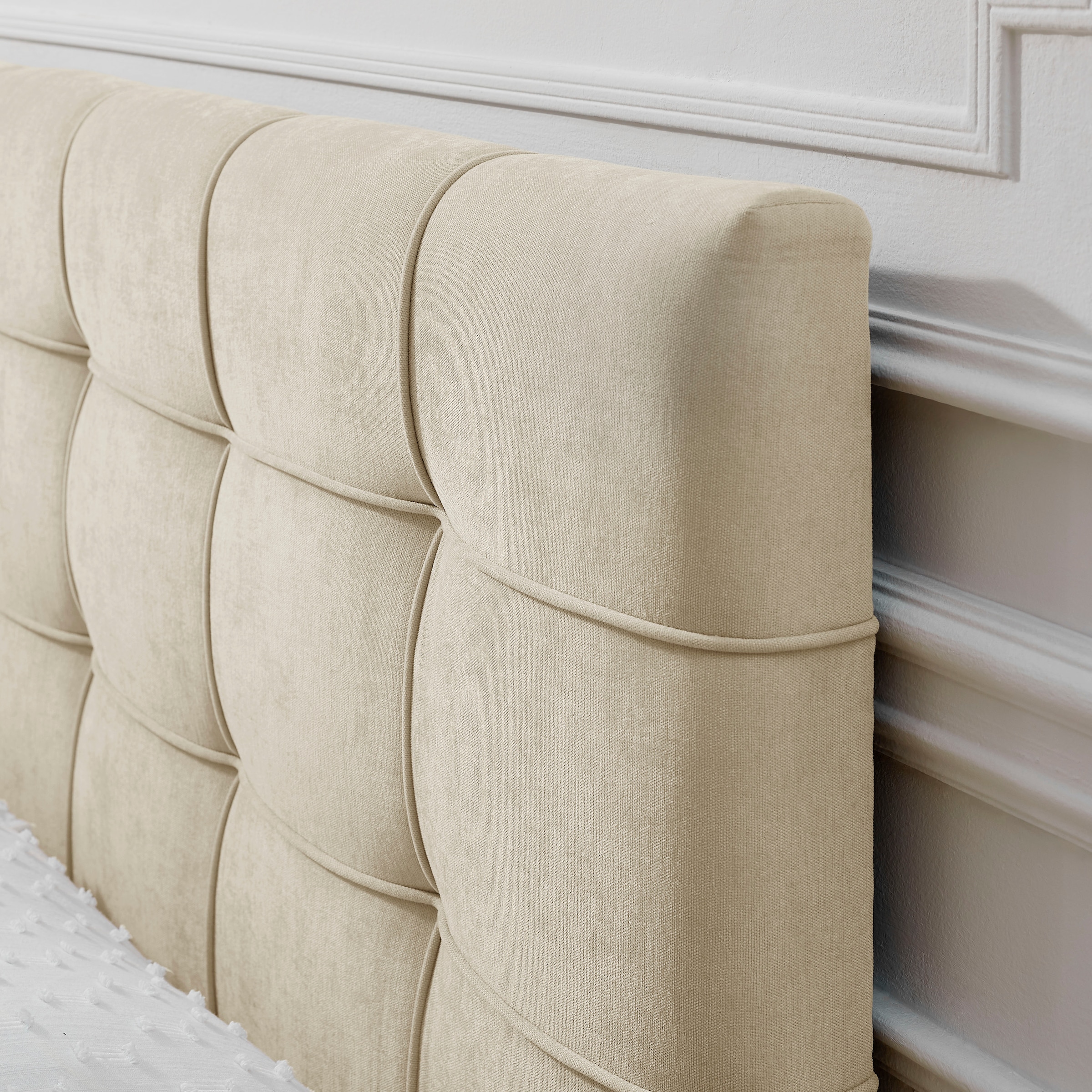 OTTO home Boxbett »LILIENNE, Polsterbett mit Bettkasten und Taschenfederkernmatratze H3« mit Kaltschaumtopper, Chenille-Bezug, 160x200 & 180x200 cm