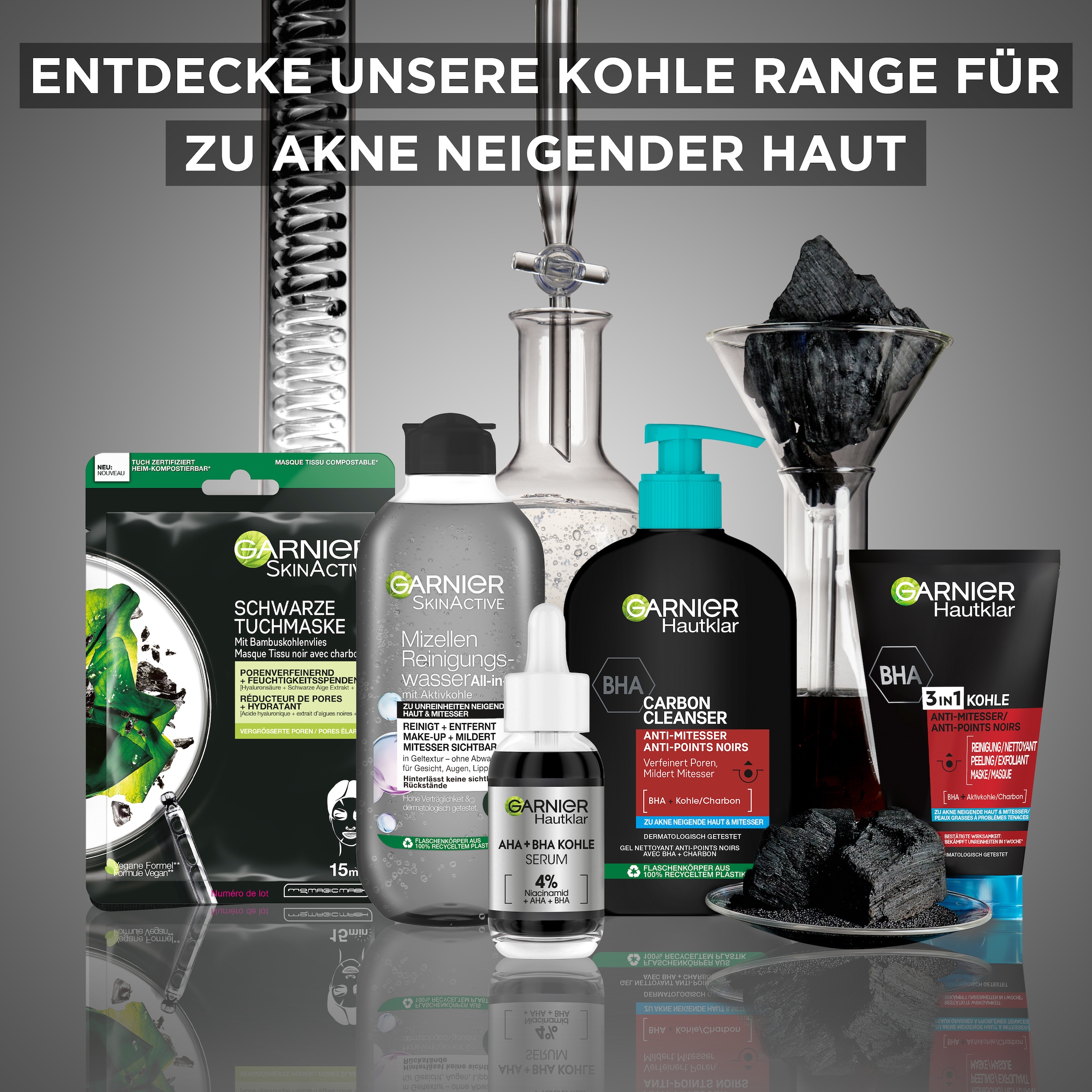 GARNIER Gesichtsreinigungsgel »Garnier Waschgel BHA Carbon Cleanser«, mit hoher Wirkungskraft