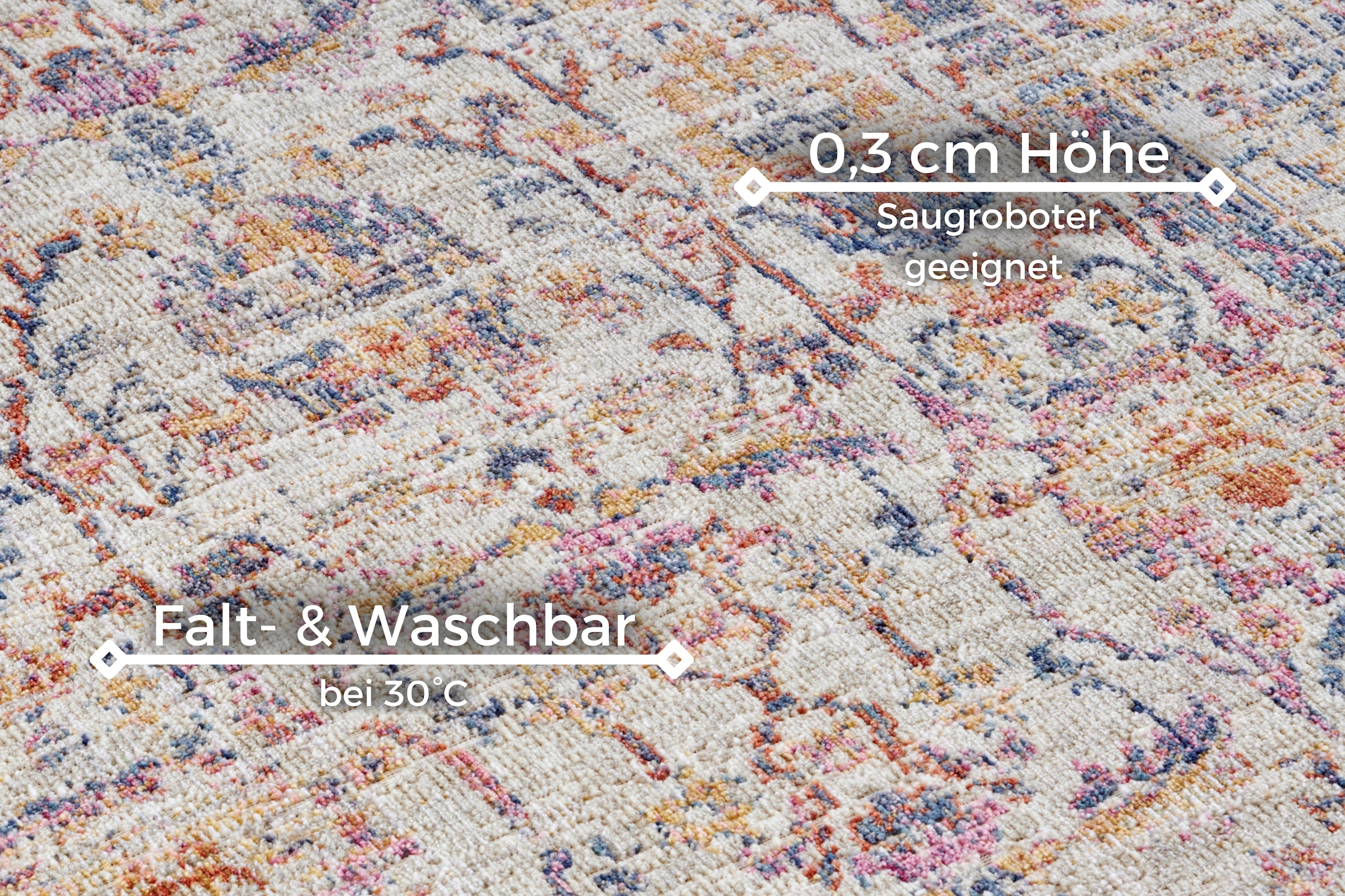 NORTHRUGS Teppich »Luxor«, rechteckig, 3 mm Höhe, In-& Outdoor, Läufer, wetterfest, Balkon, Wohnzimmer, Orient