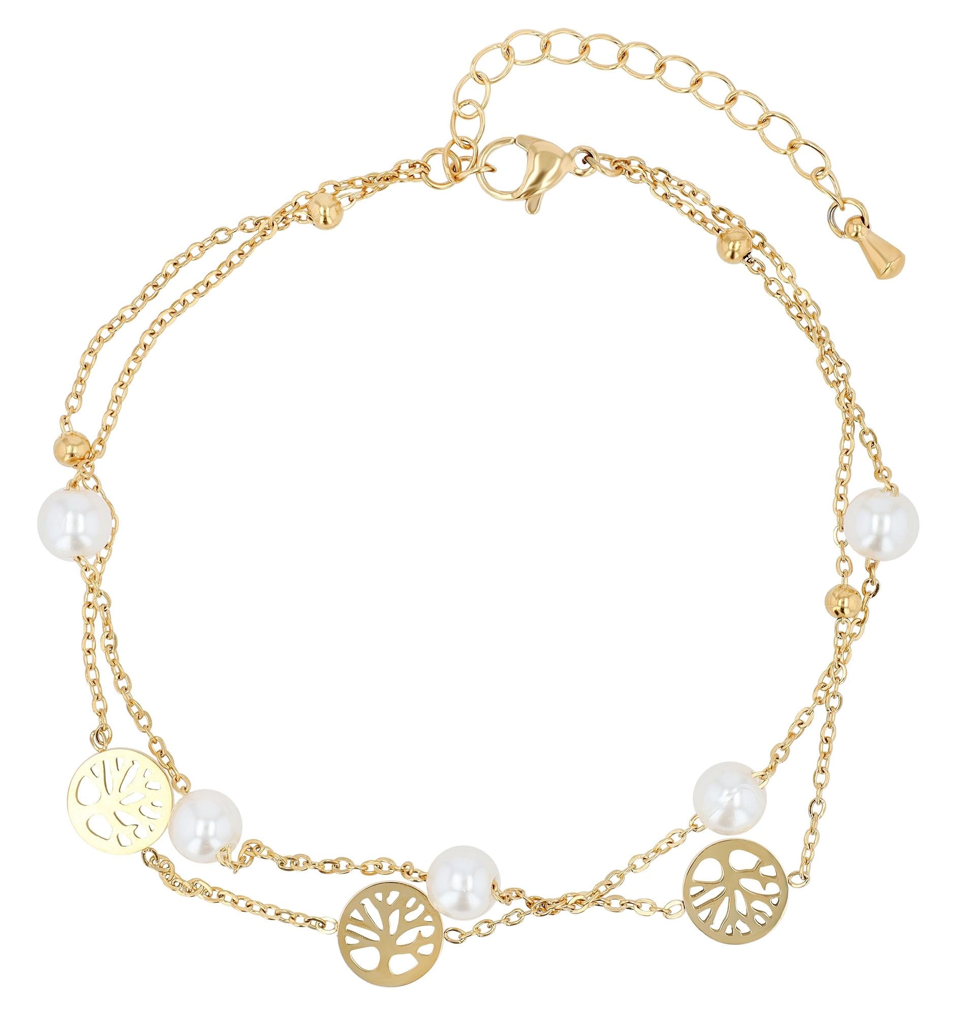 Adelia´s Fußkette »Damen Fußkettchen ¿ Lebensbaum aus Edelstahl«