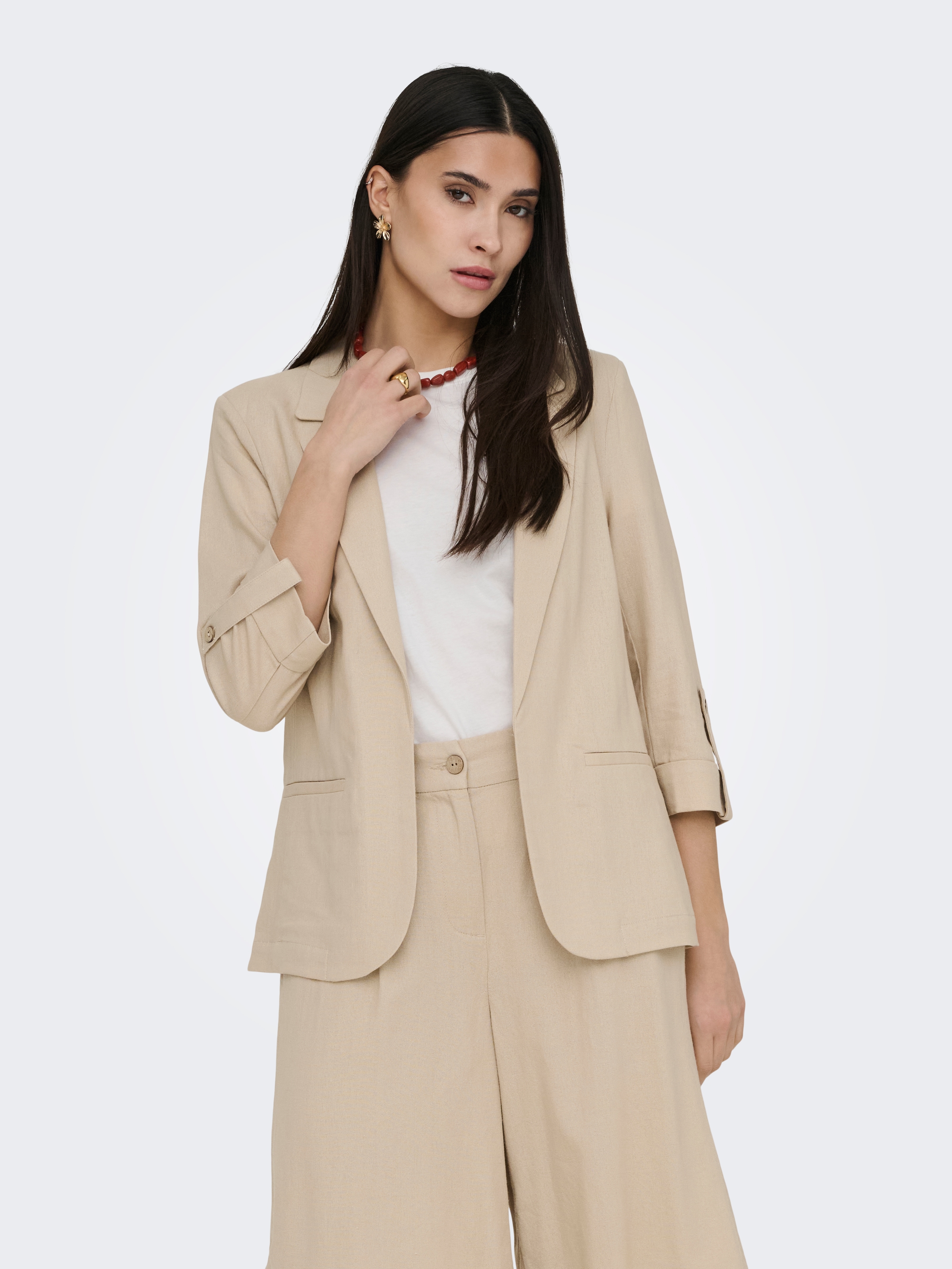ONLY Kurzblazer »ONLGOA 3/4 UNLINE LINEN BL BLAZER CC TLR« mit Leinen